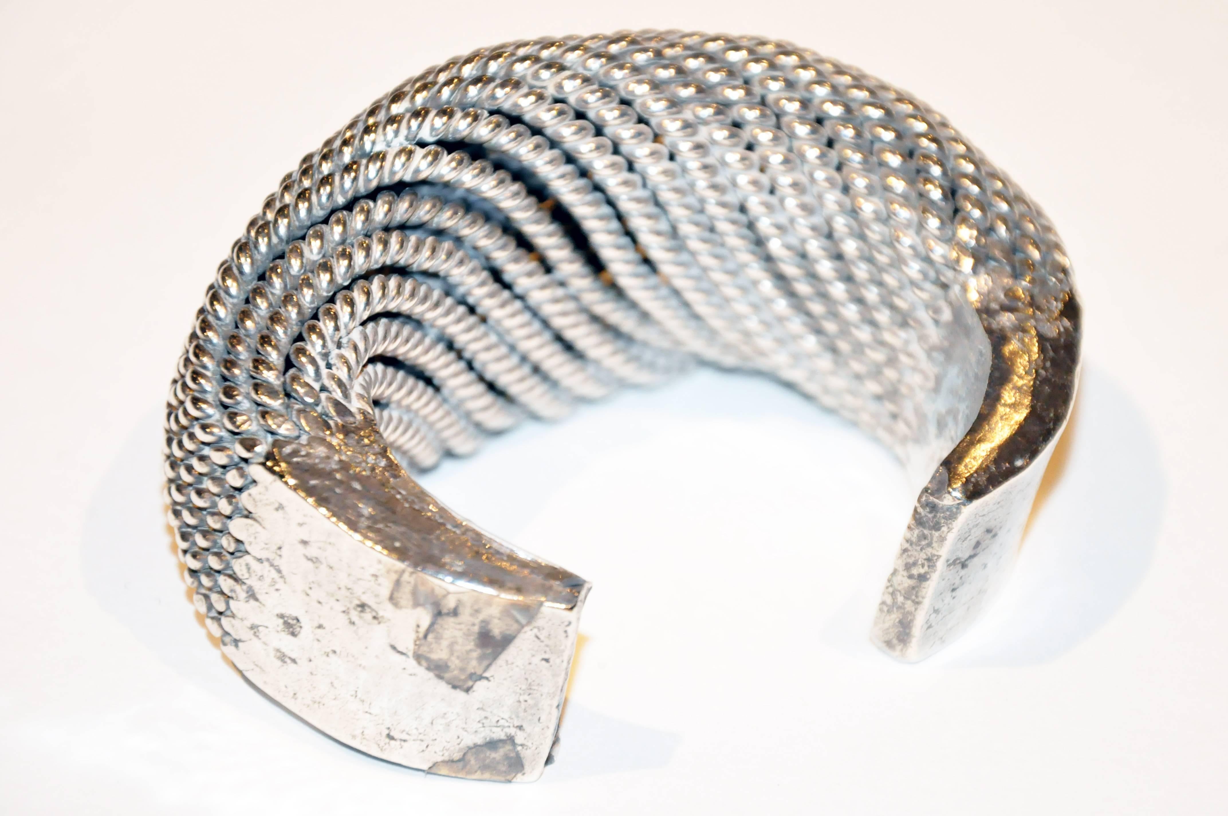 Hand-Crafted Akha Tribe Coiled Silver Cuff