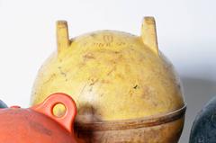 Set of Ten Colorful Vintage Fishing Buoys