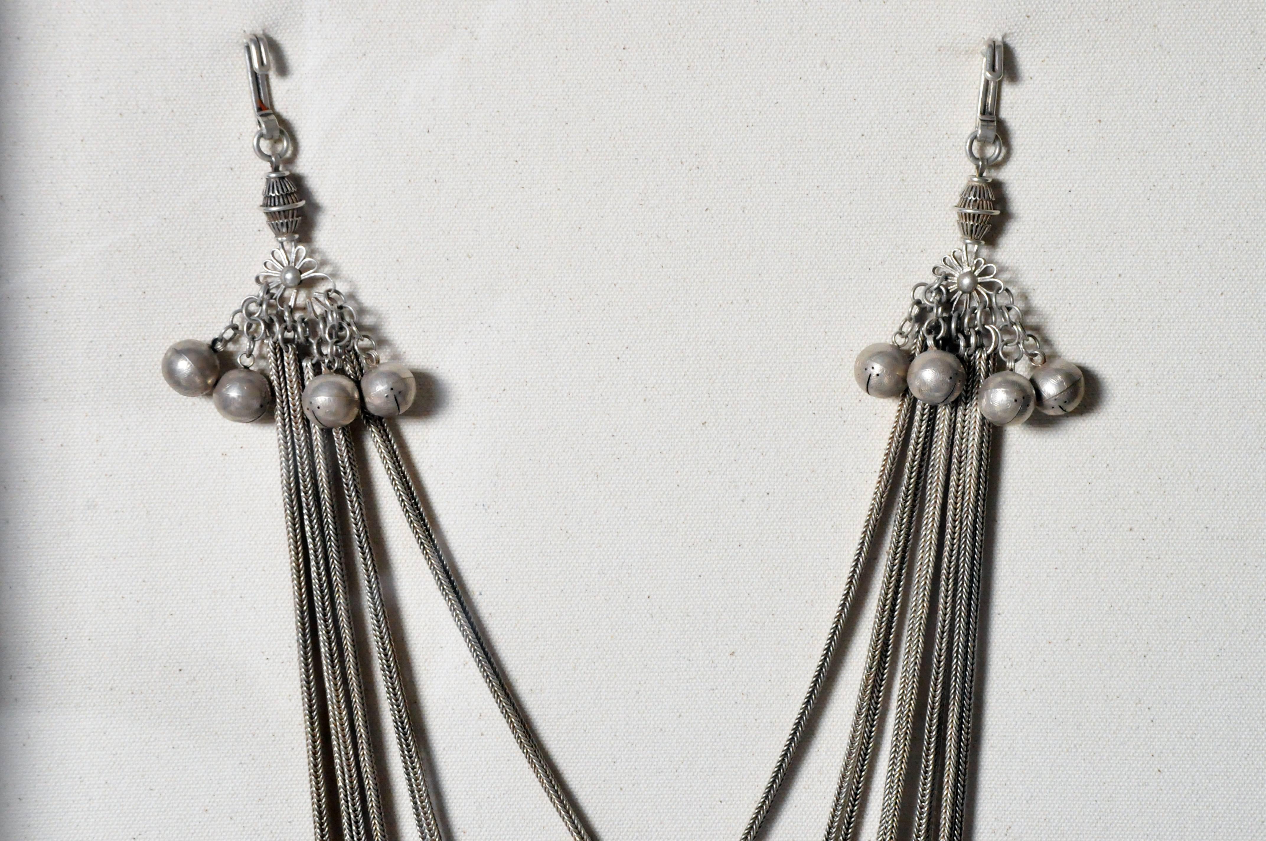 Laotian Yao Silver Chain Necklace For Sale