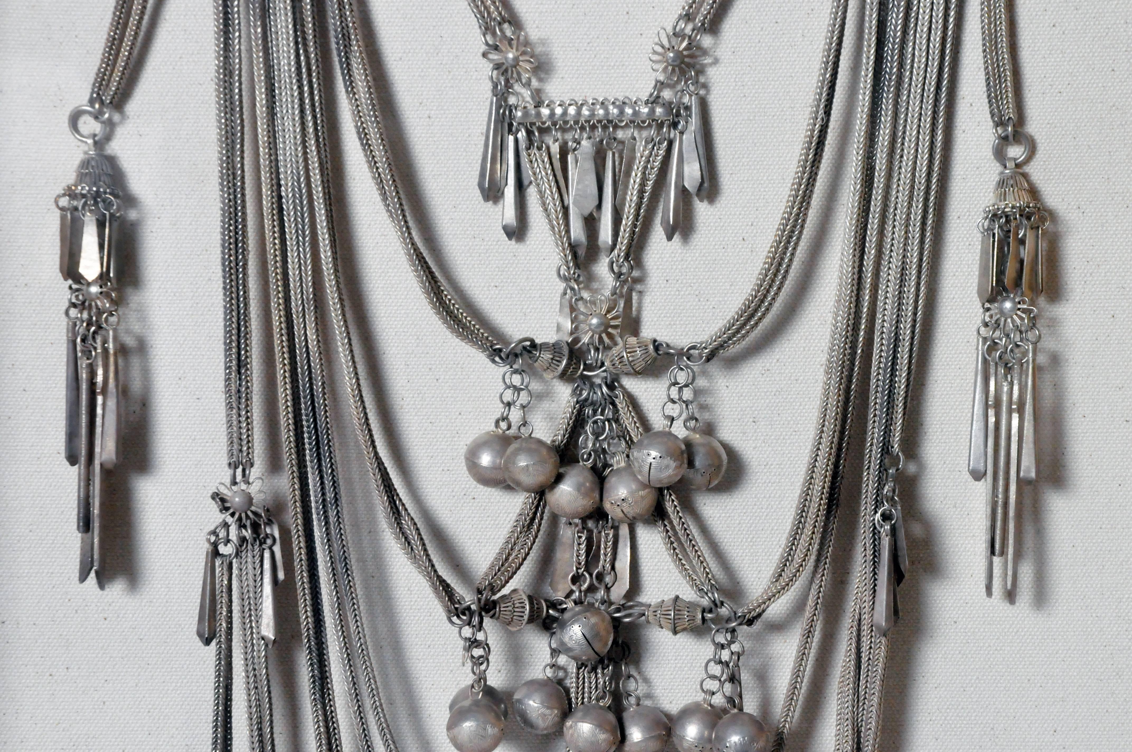 Laotian Yao Silver Chain Necklace For Sale
