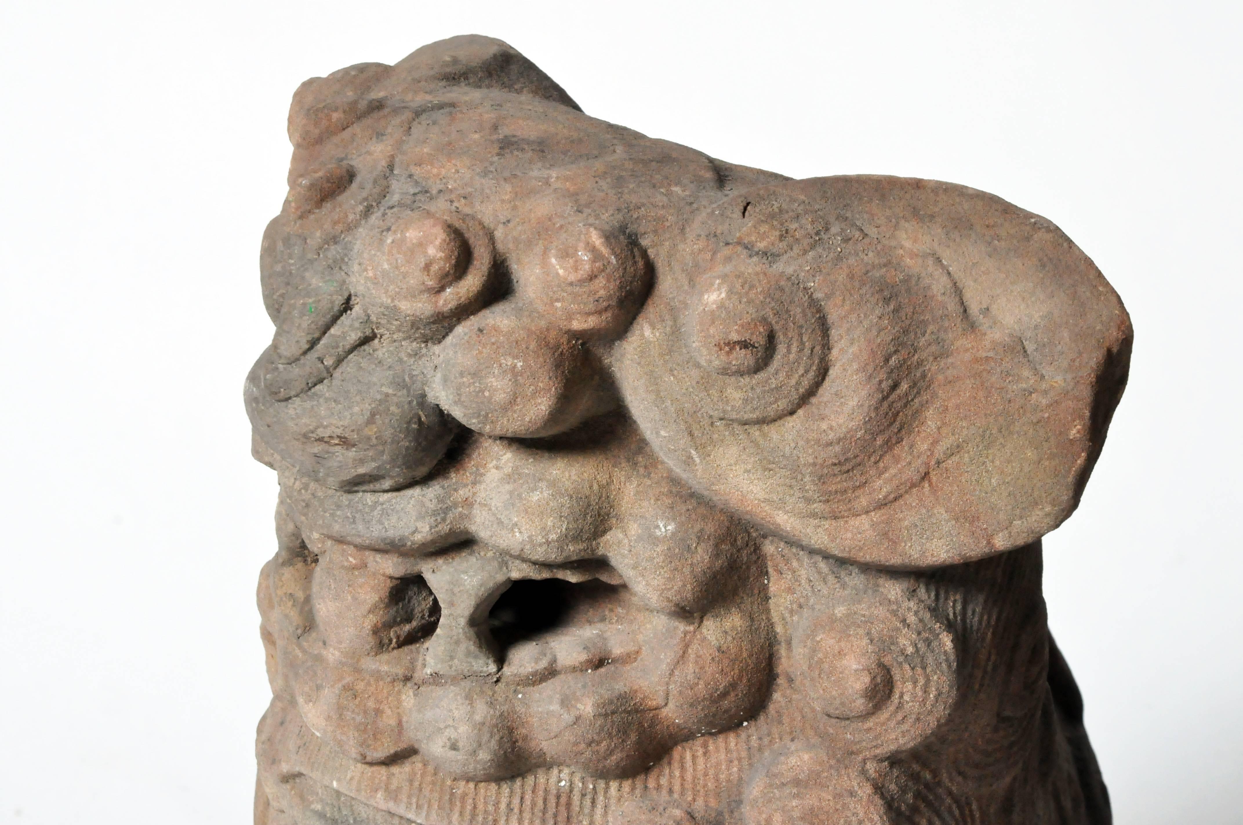 Pair of Chinese Stone Guardian Lions 2