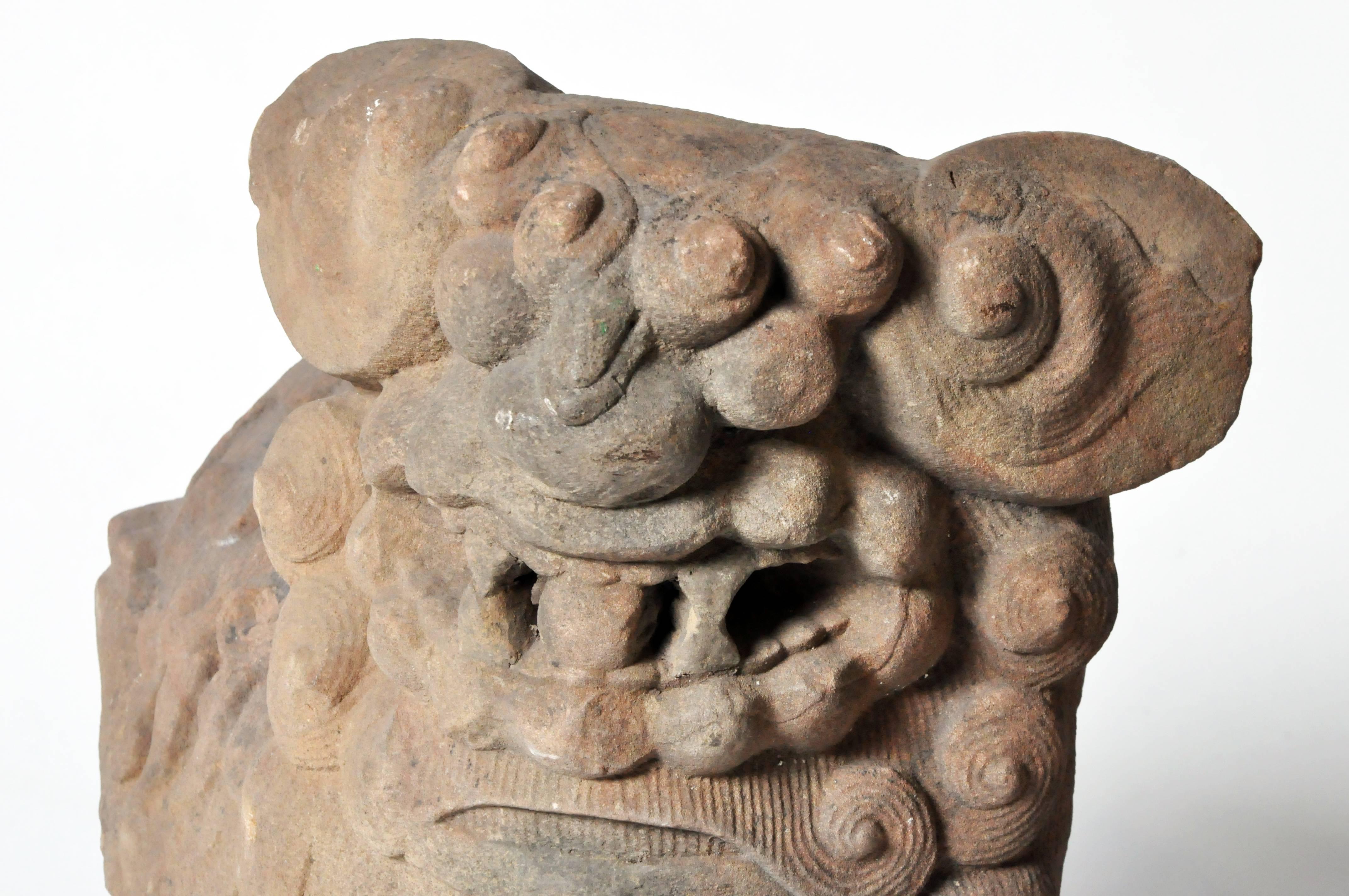 19th Century Pair of Chinese Stone Guardian Lions
