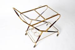 Vintage Glass and Brass Bar Cart