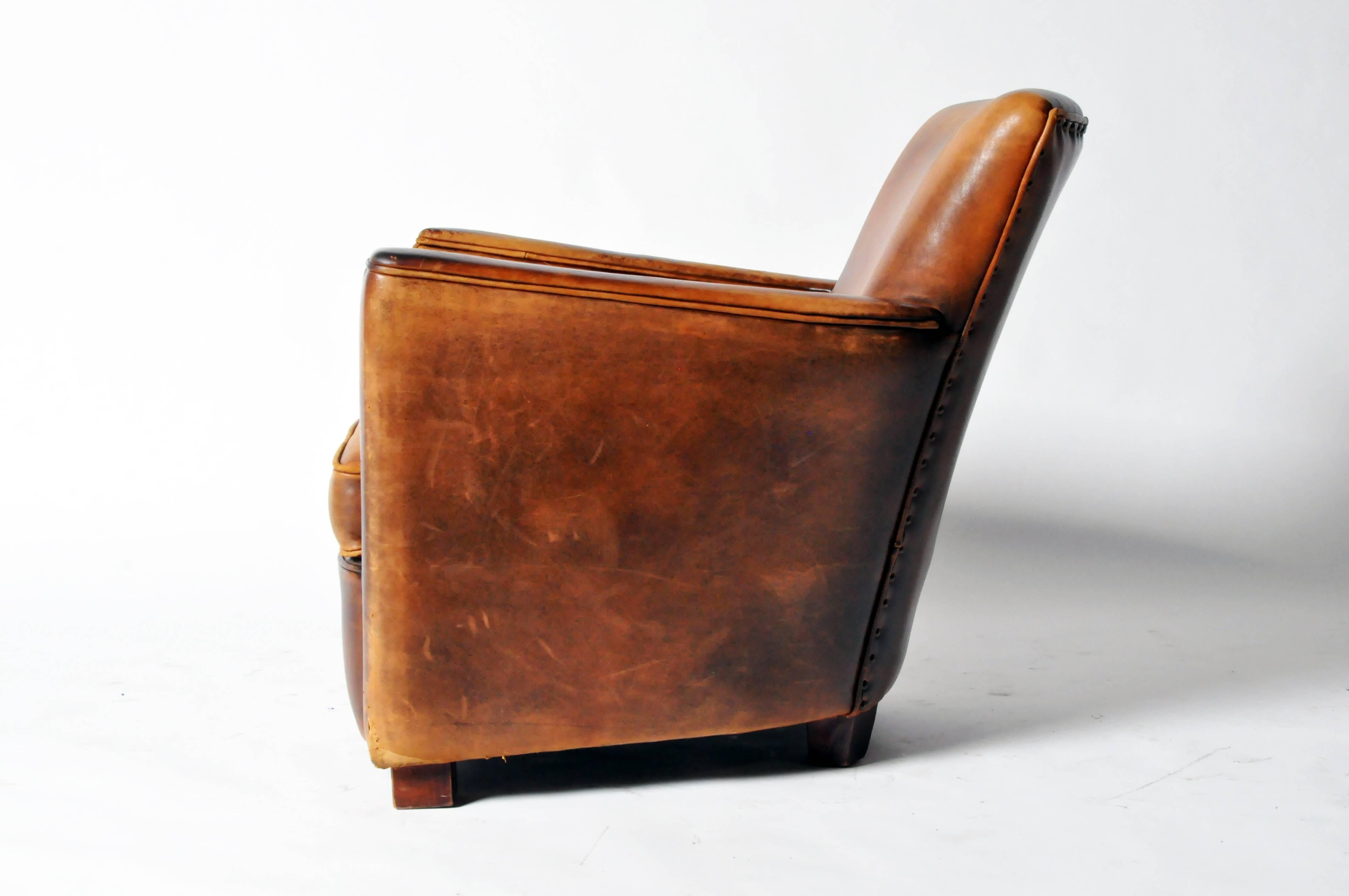 distressed leather chairs