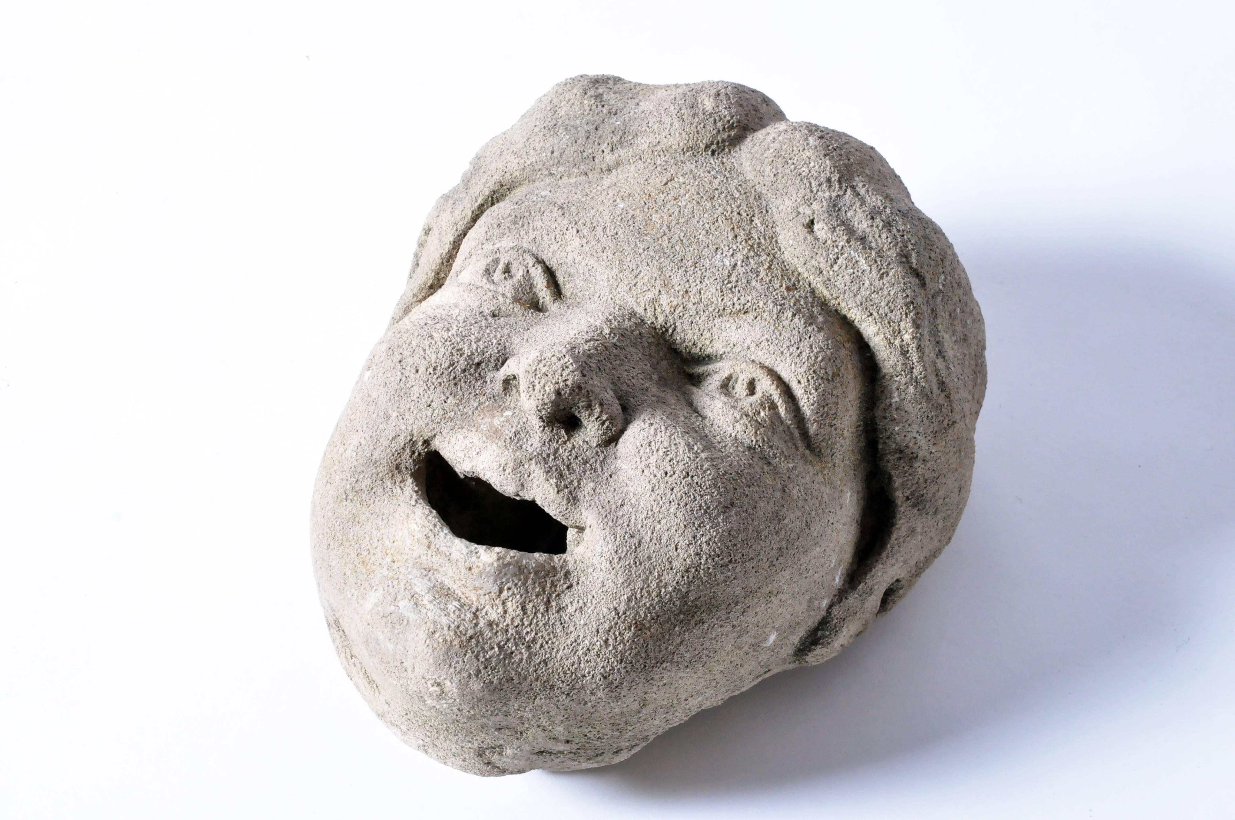 French Stone Fragment of a Face