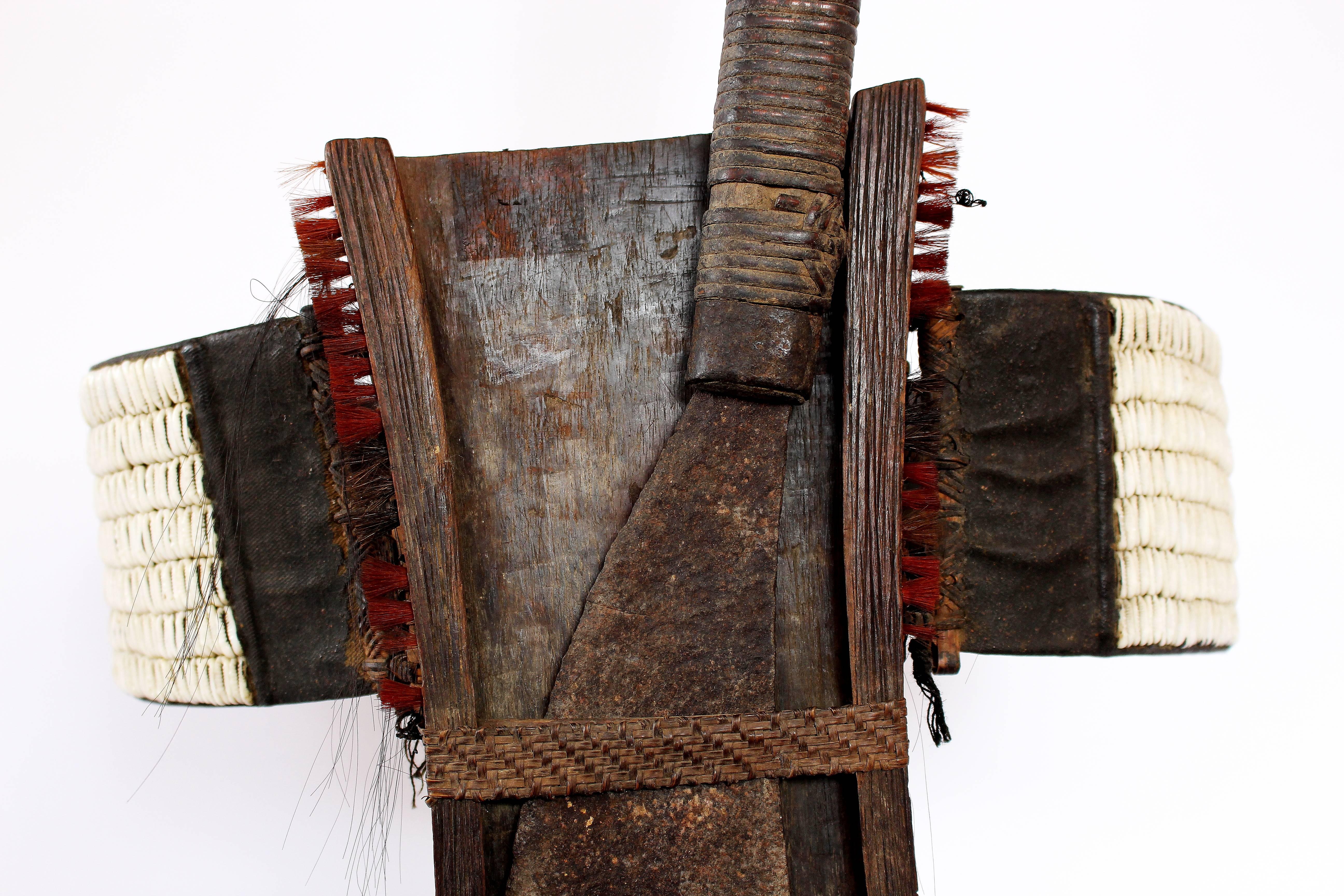 Indian Naga Warrior's Dao with Cowrie Shell Belt Holder
