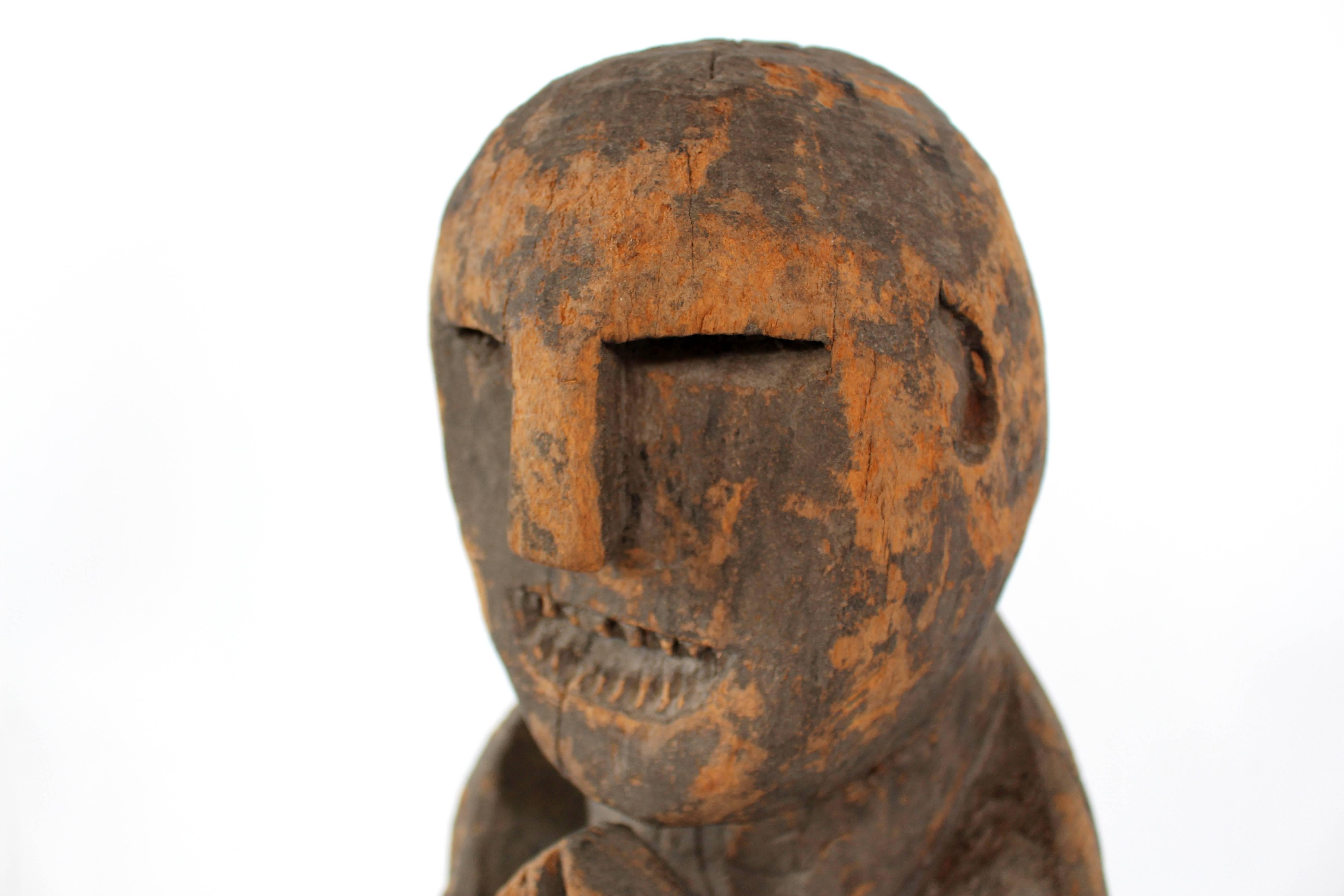 Naga Effigy Carving of a Squatting Man In Good Condition In Chicago, IL