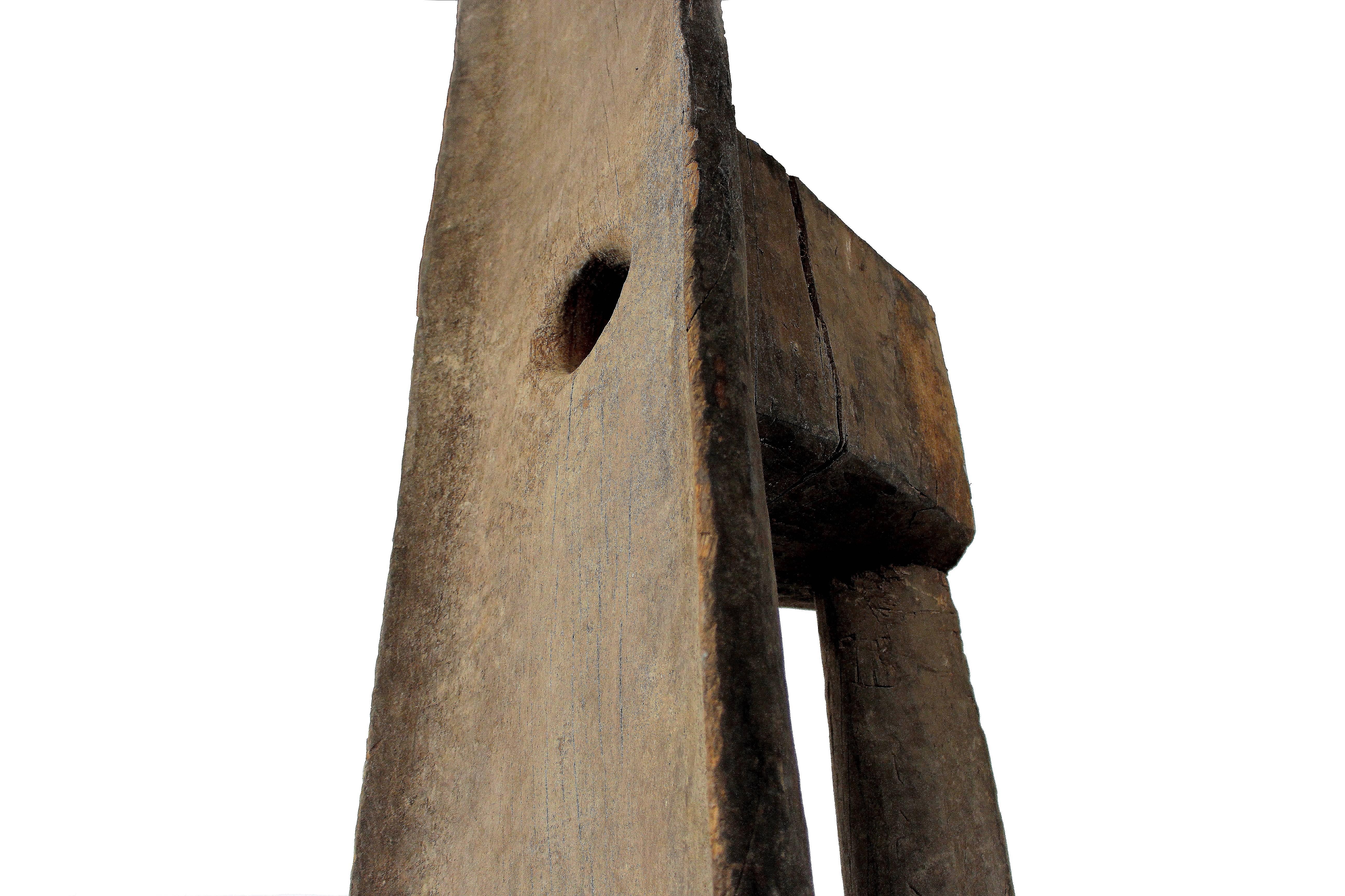 Hand-Carved Monumental Rice Pounder