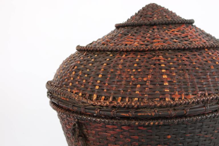 Woven Storage Basket with Lid at 1stdibs