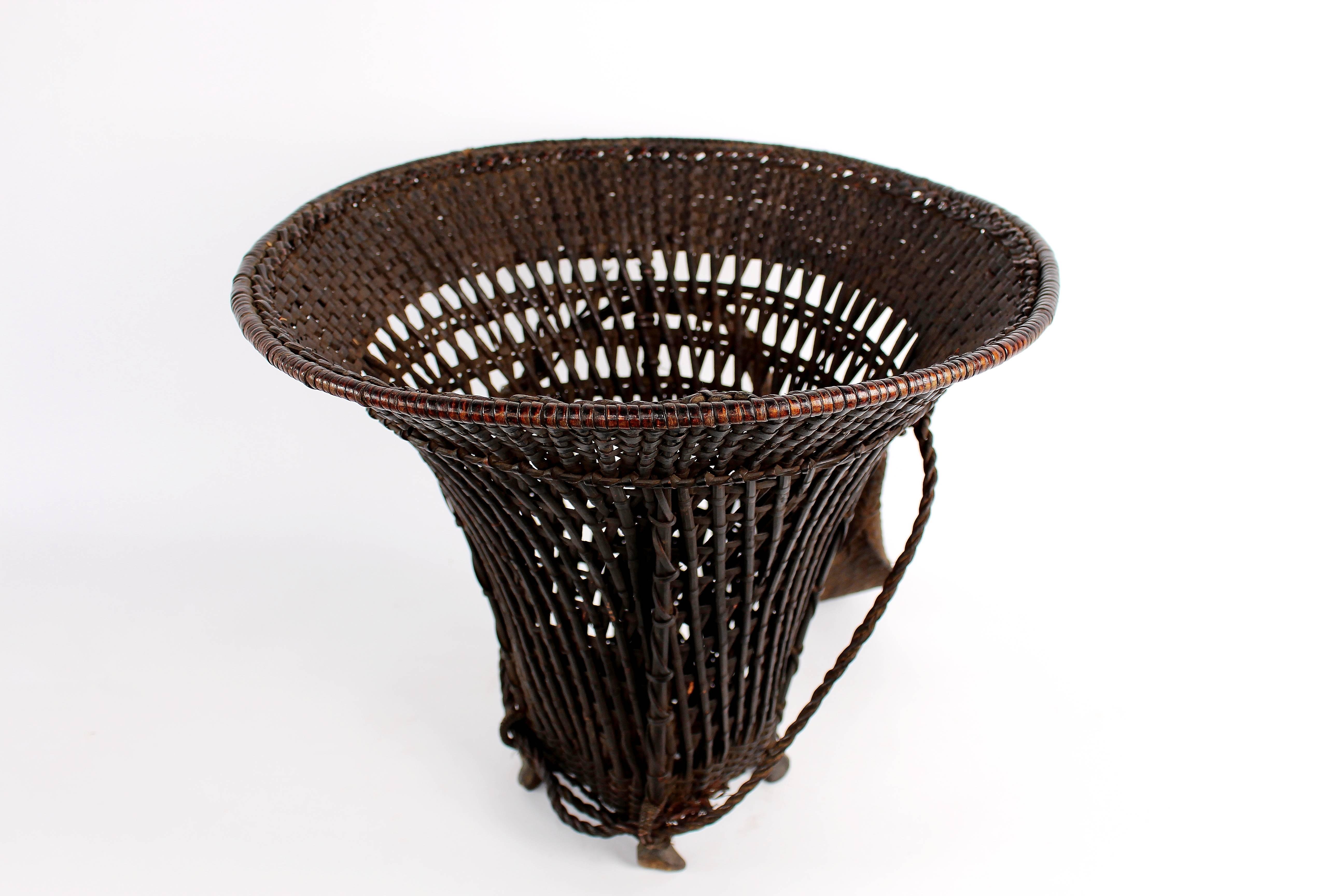 Indian Woven Carrying Basket with Forehead Strap