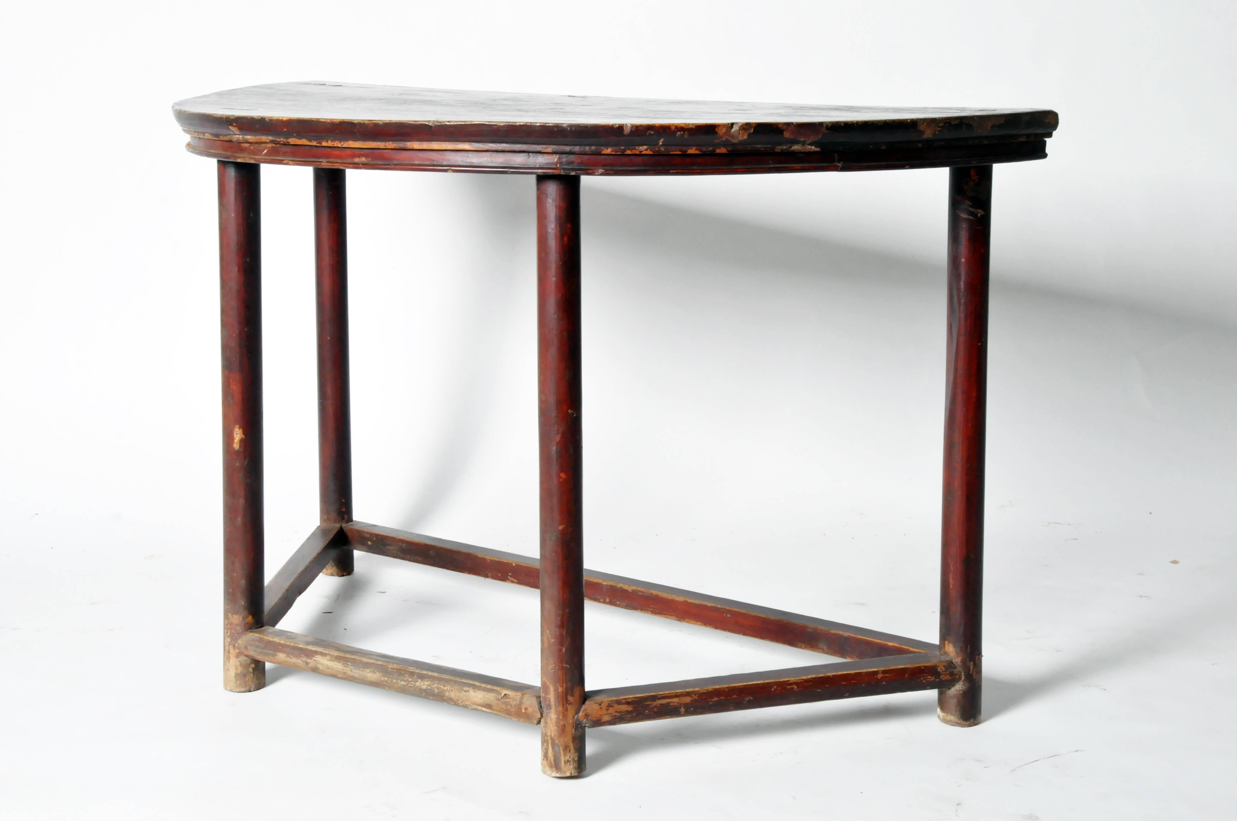 18th Century and Earlier Chinese Demilune Console Table