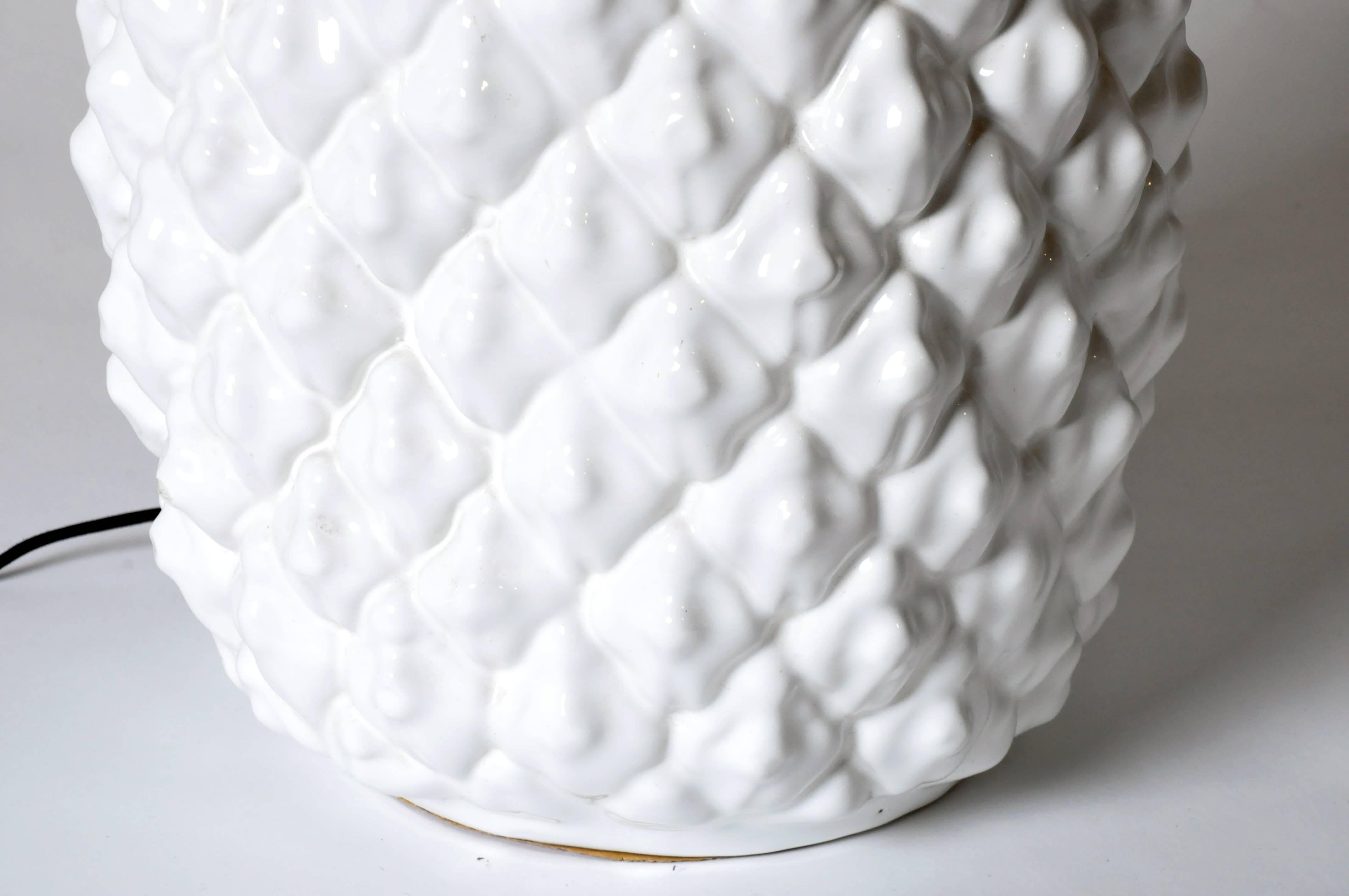 French Ceramic Pineapple Lamp