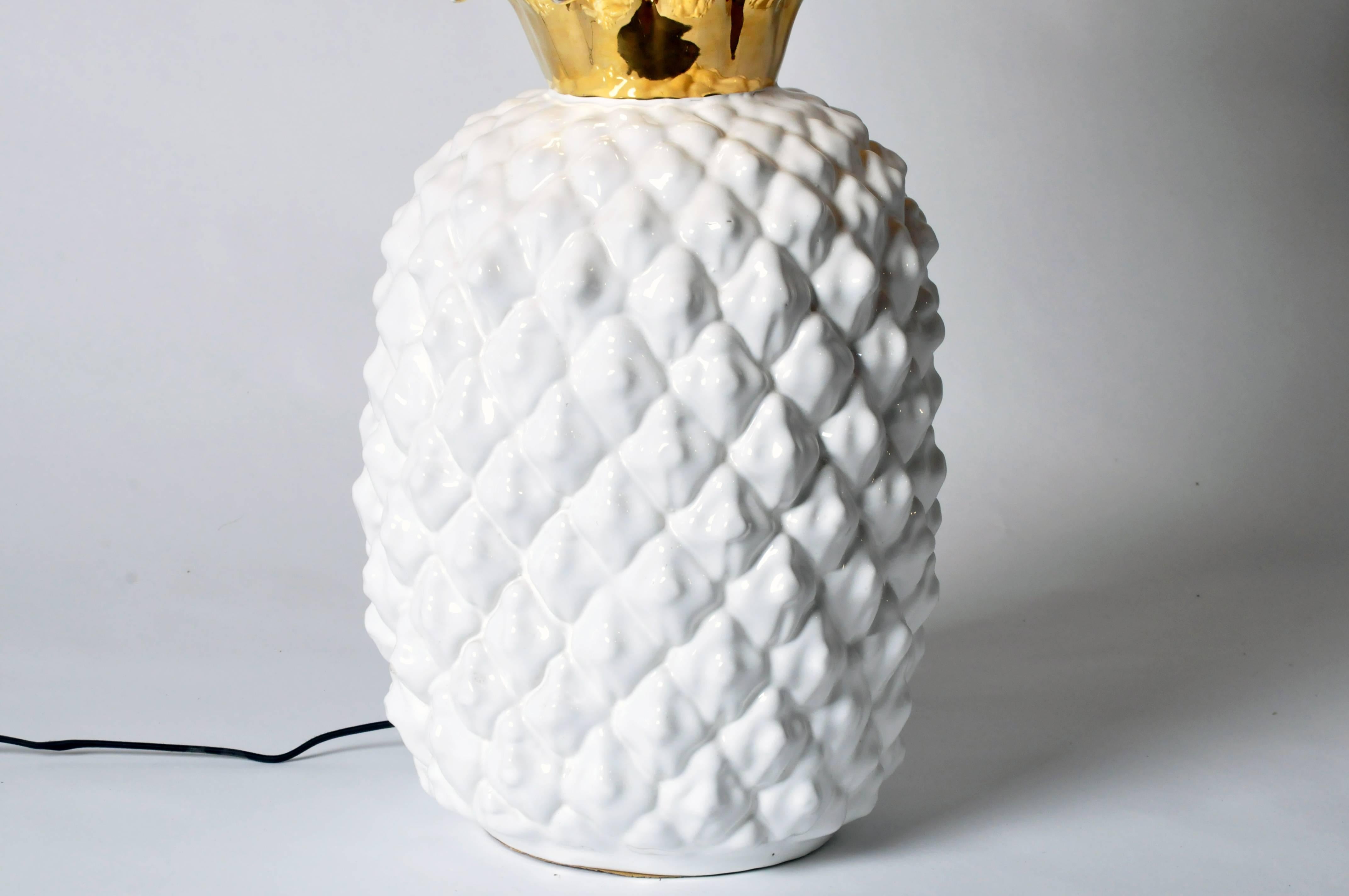 Mid-Century Modern Ceramic Pineapple Lamp