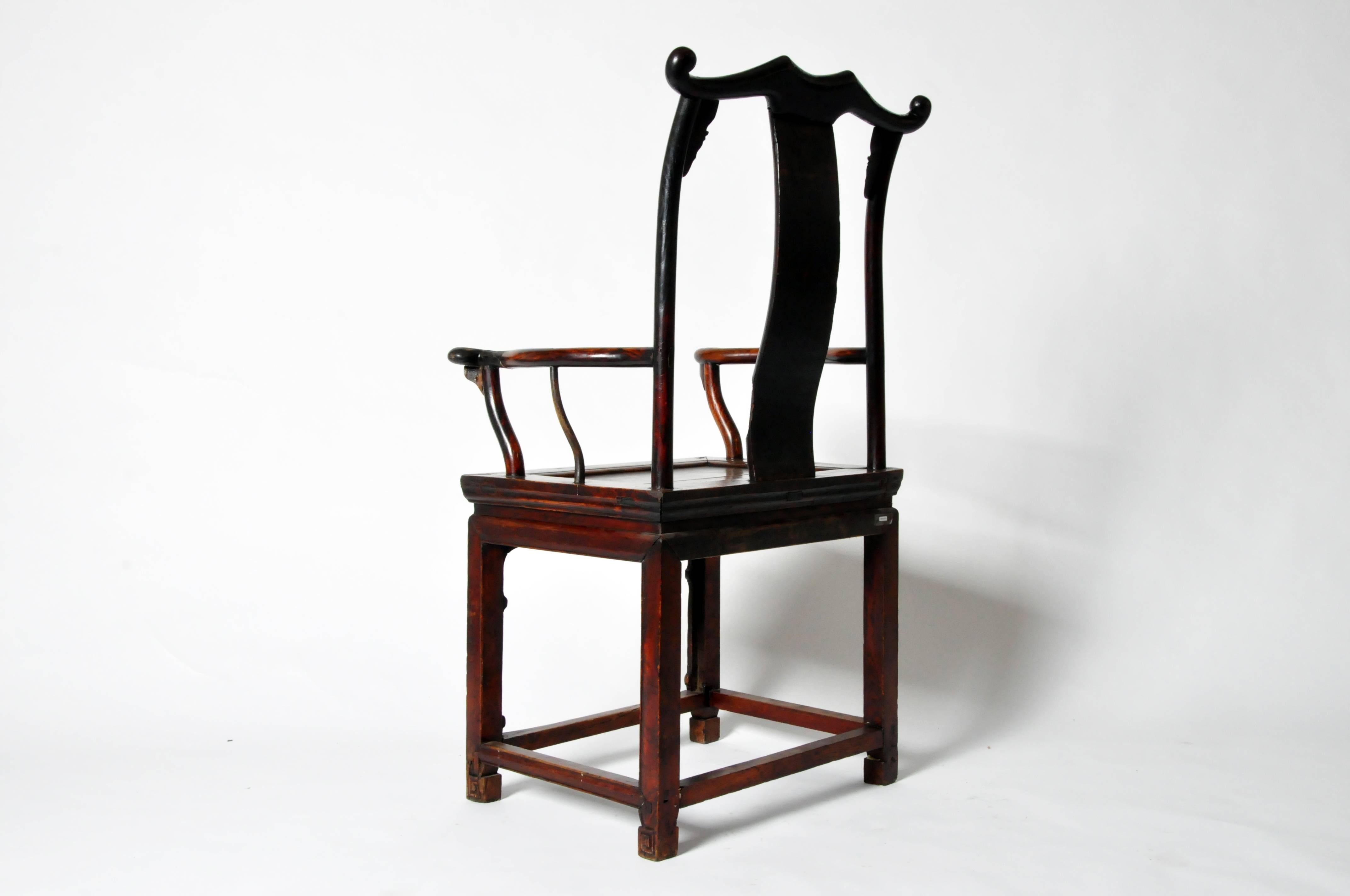 19th Century Pair of Ming Dynasty Style Yoke-Back Armchairs