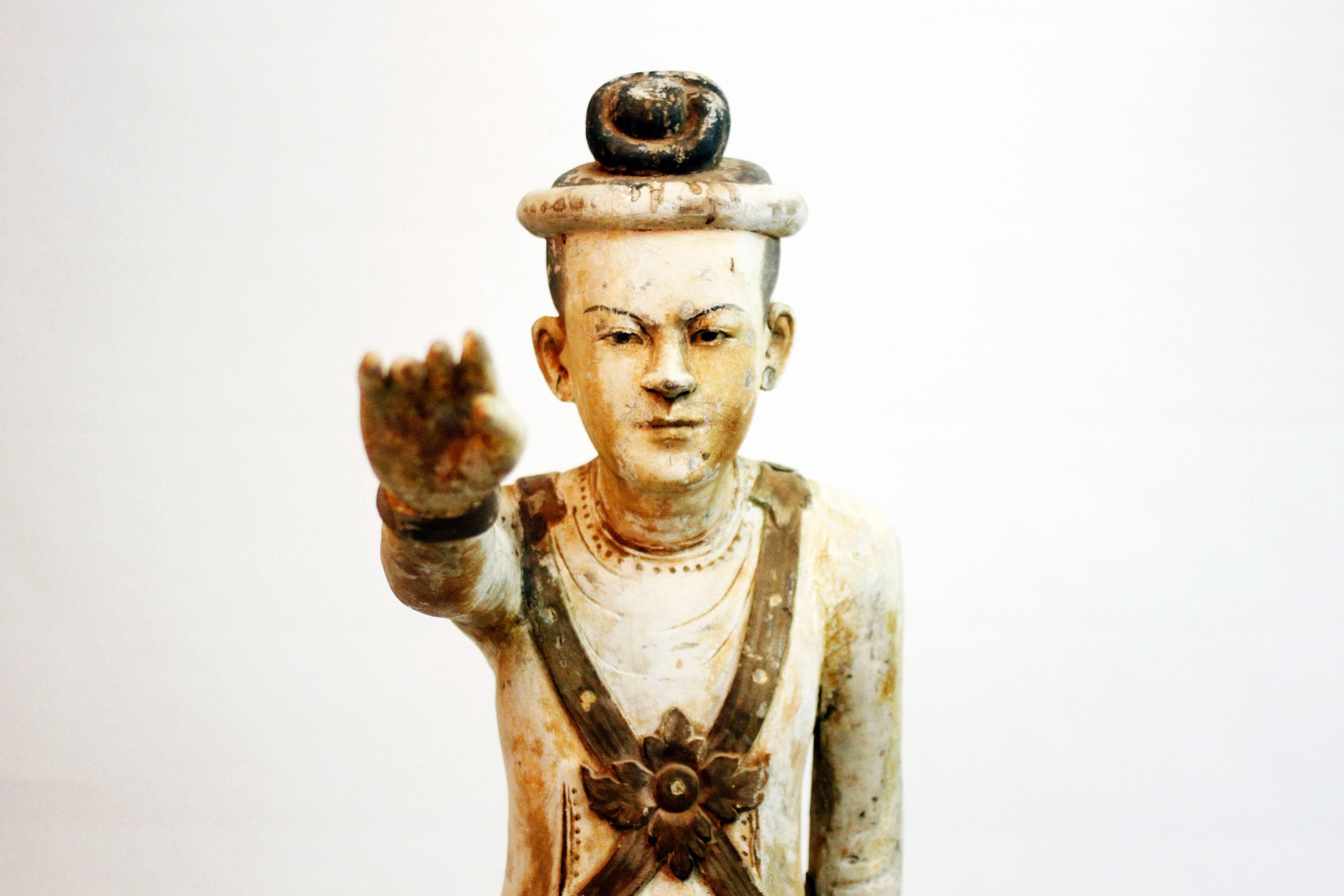 Standing Figure of a Burmese King In Good Condition In Chicago, IL
