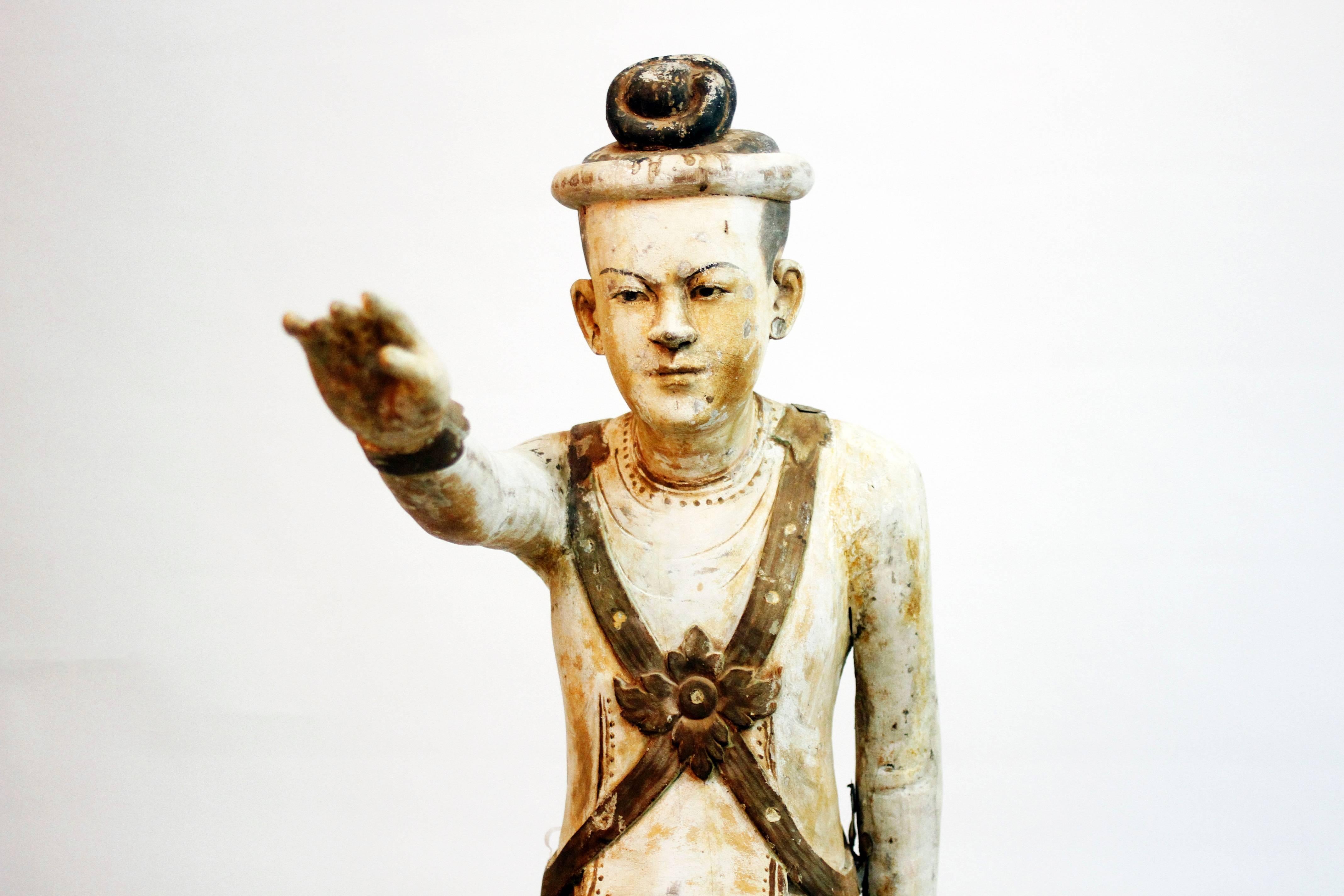 19th Century Standing Figure of a Burmese King
