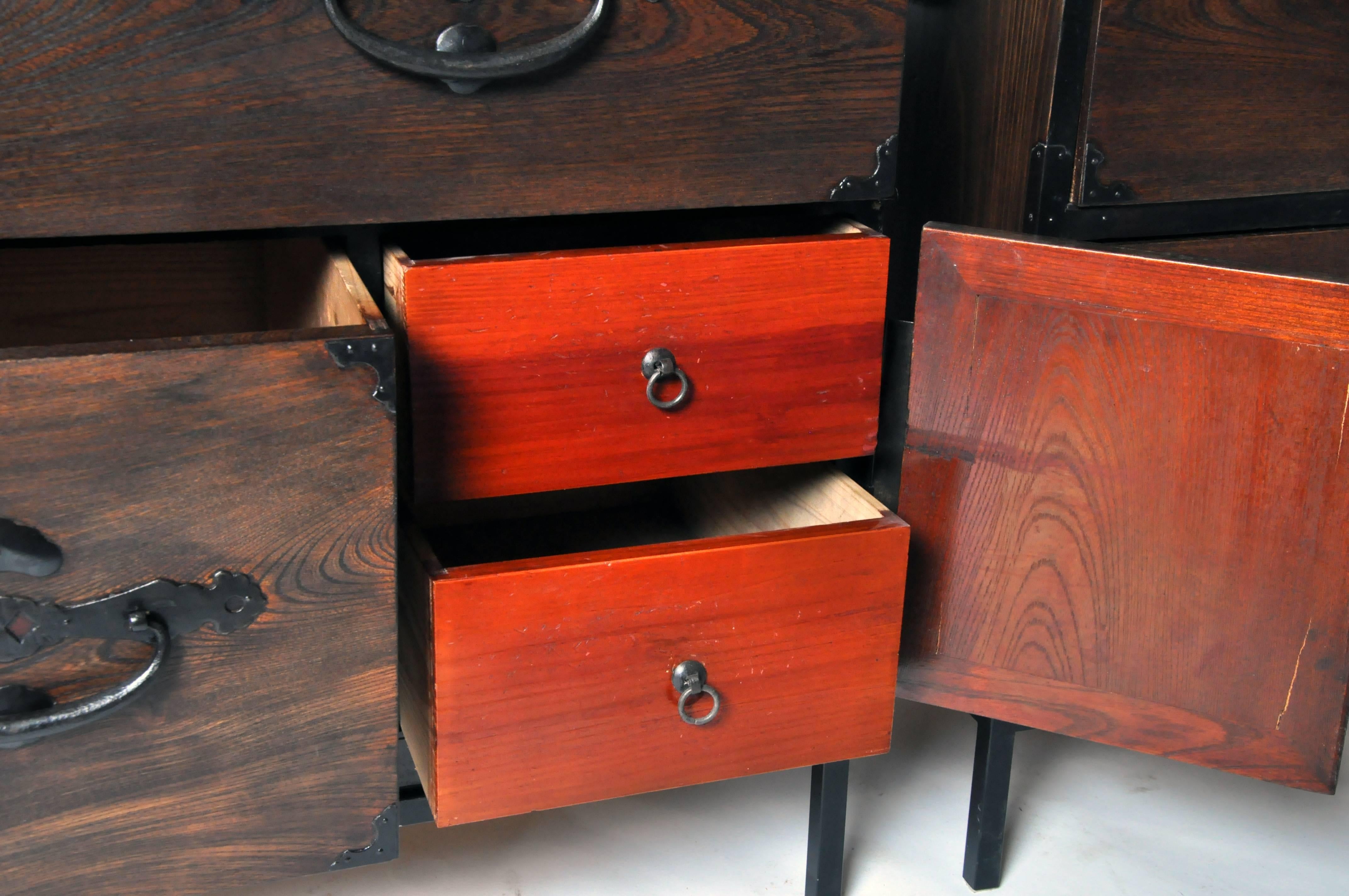 Pair of Tansu Chests on Iron Bases 3