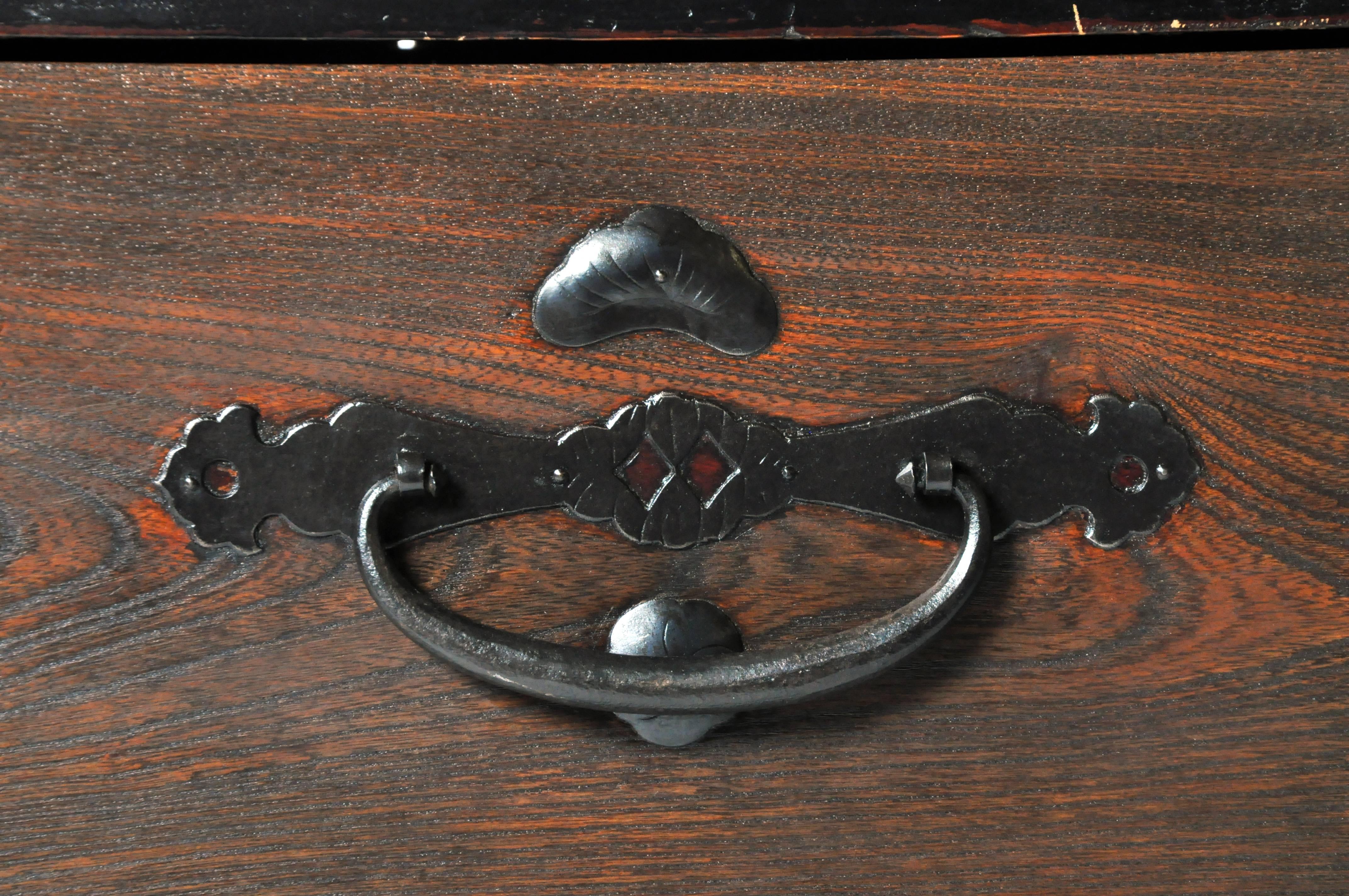 Pair of Tansu Chests on Iron Bases 1