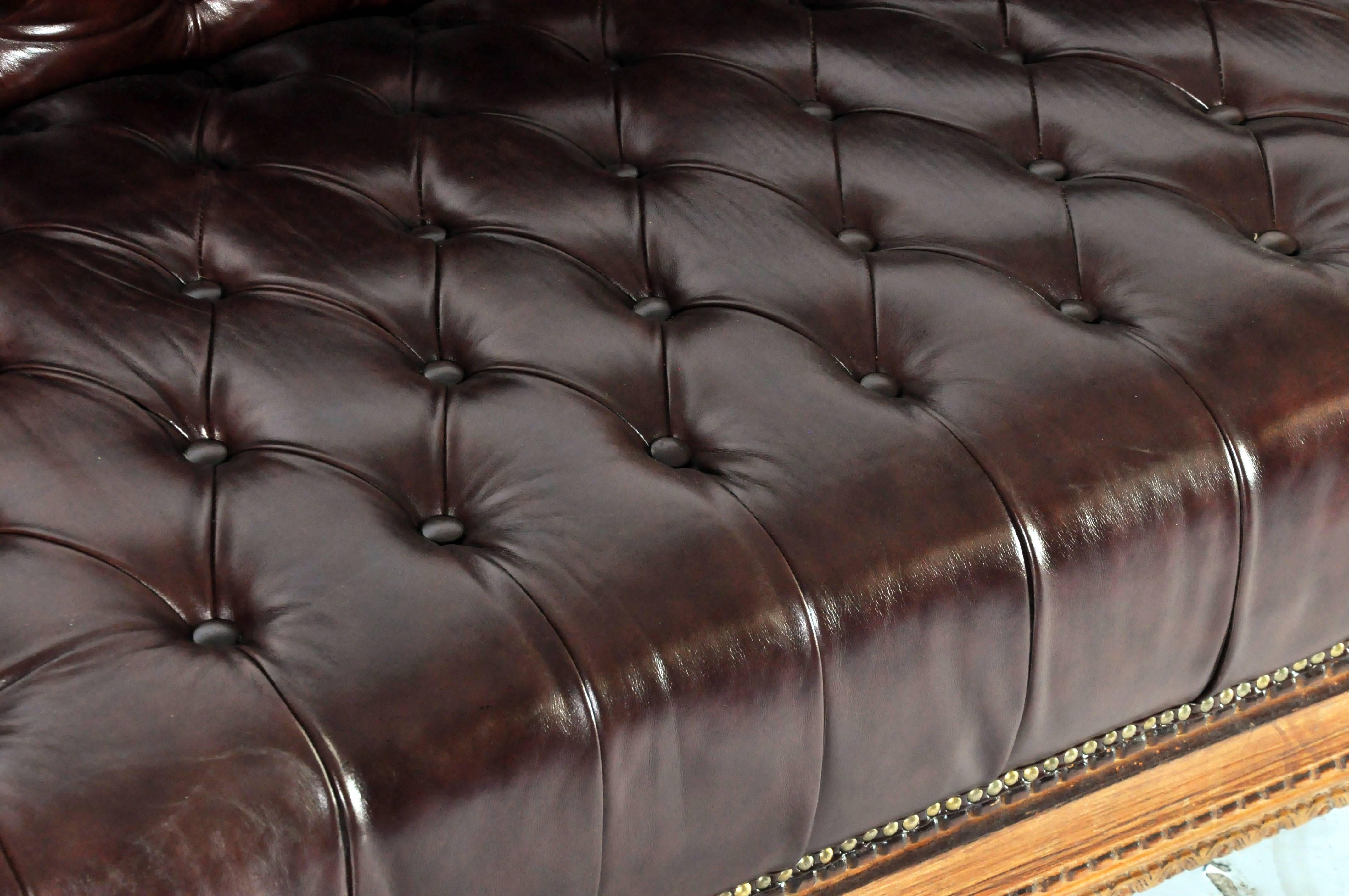 Leather British Raj Style Sofa