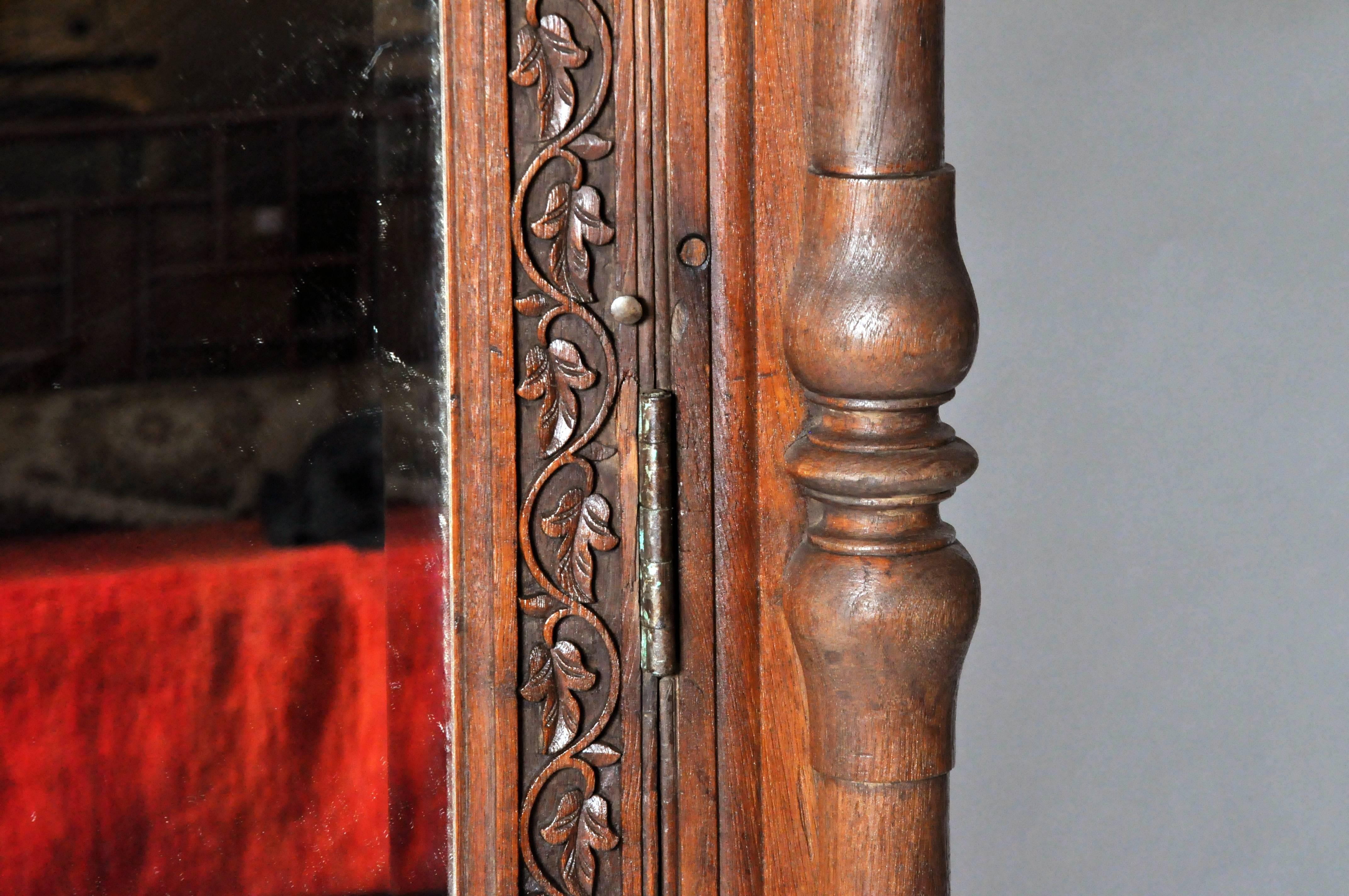 20th Century Carved British Colonial Mirror