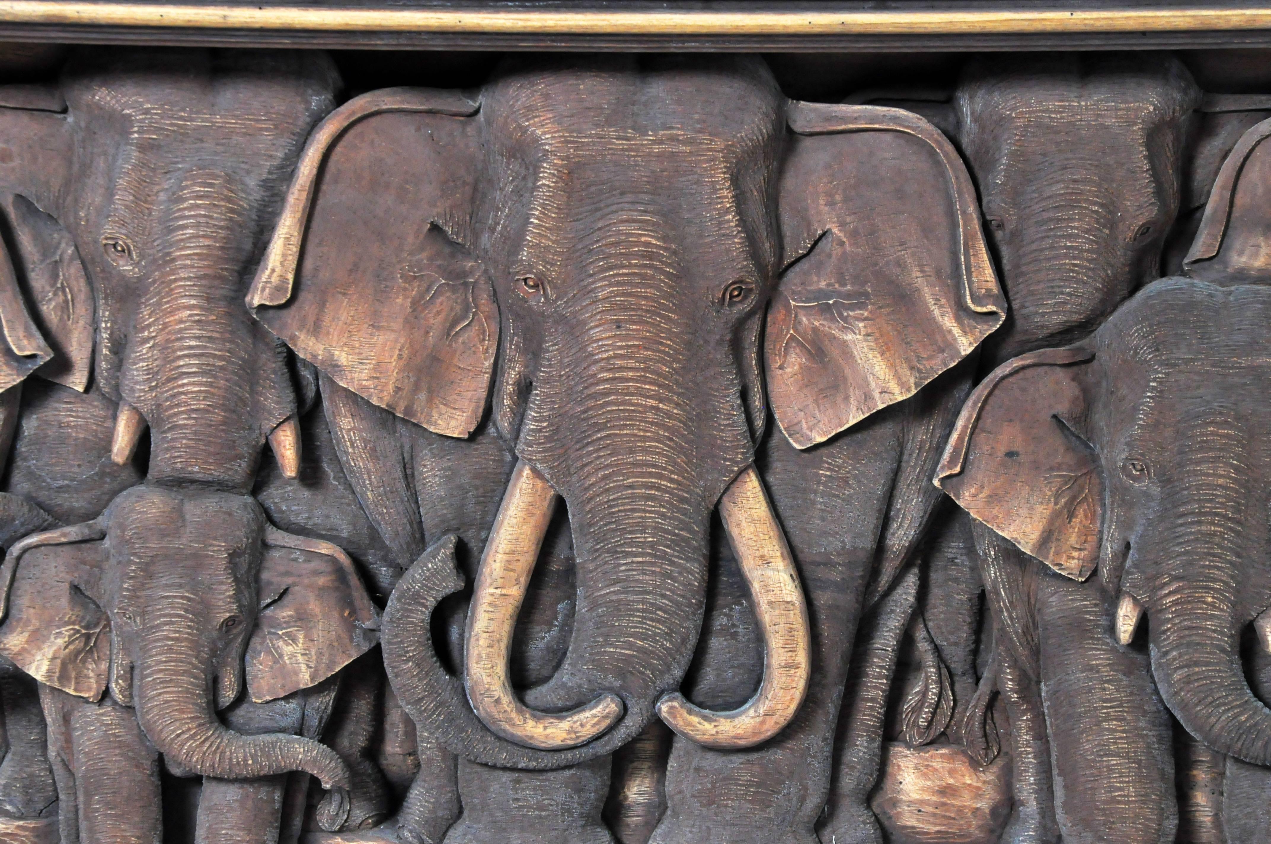 Hand-Carved Herd of Elephants 3