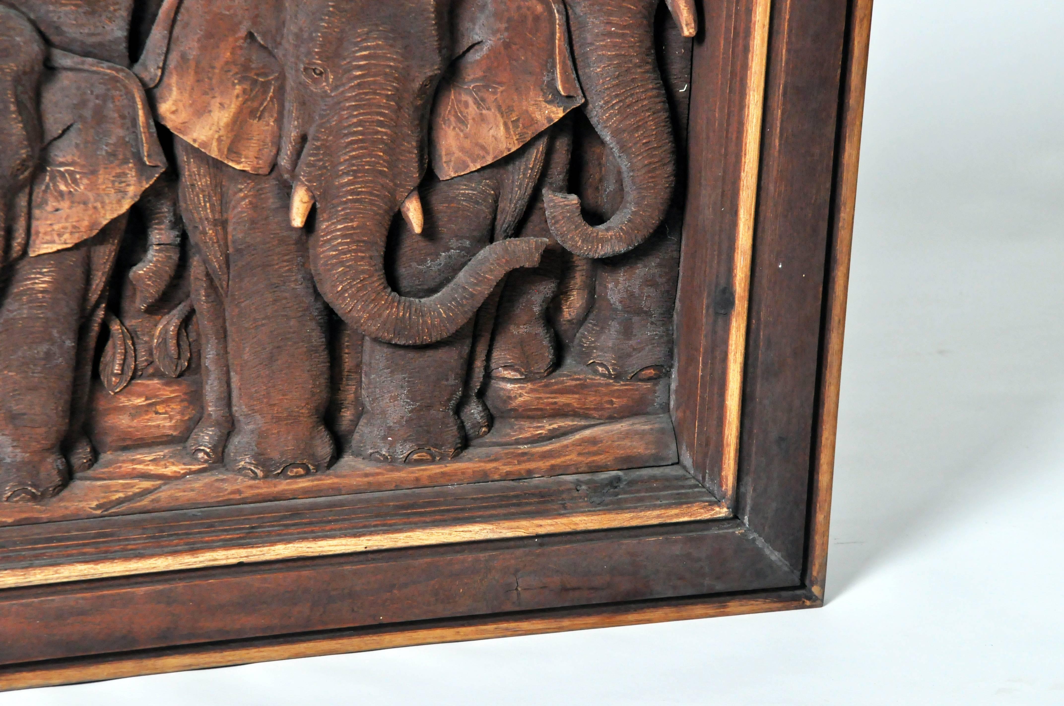 Hand-Carved Herd of Elephants 4