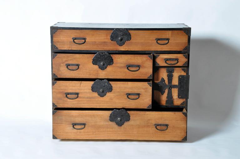 Japanese Tansu with Black Hardware at 1stDibs