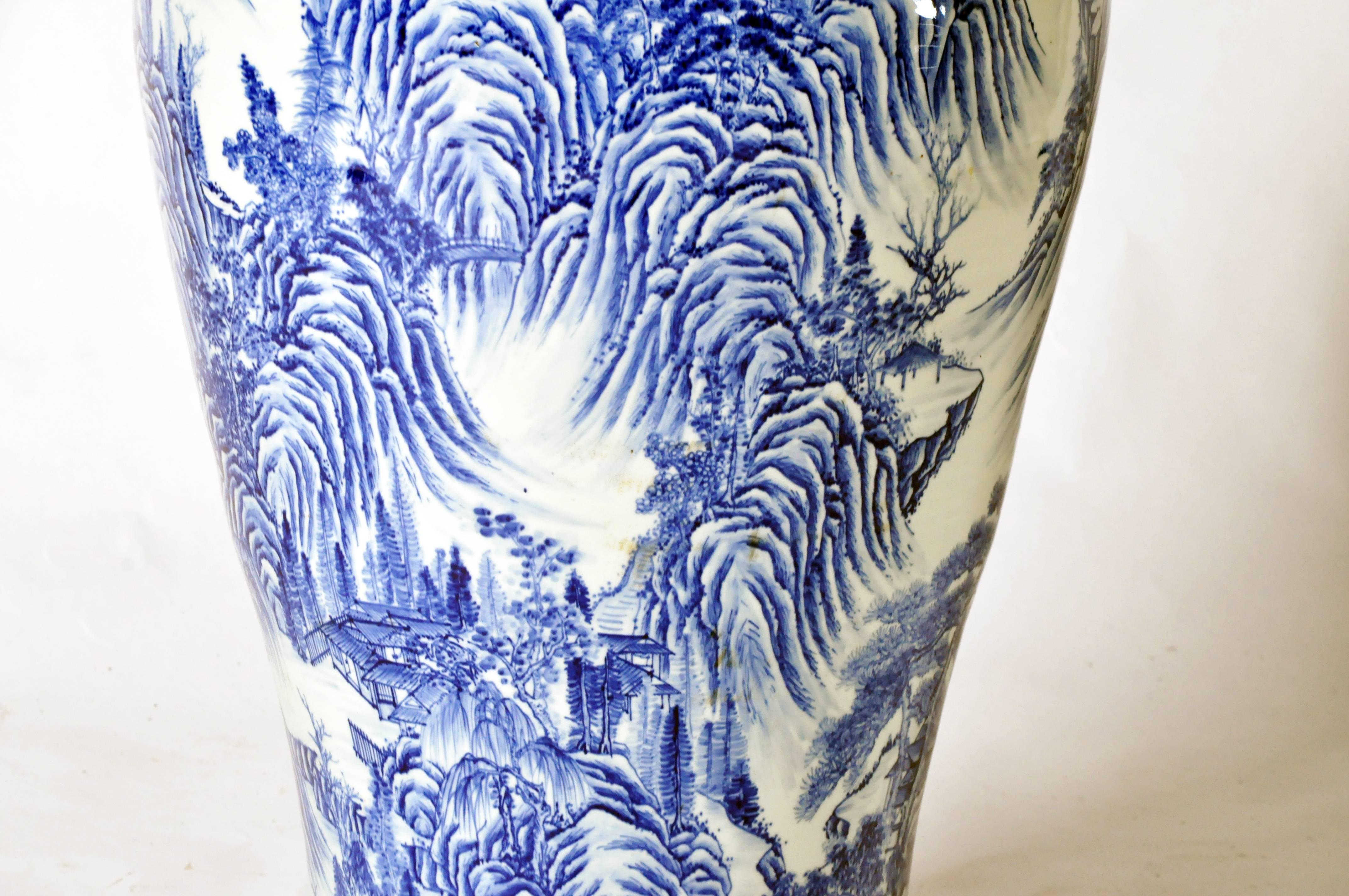 Ceramic Japanese Blue and White Vase