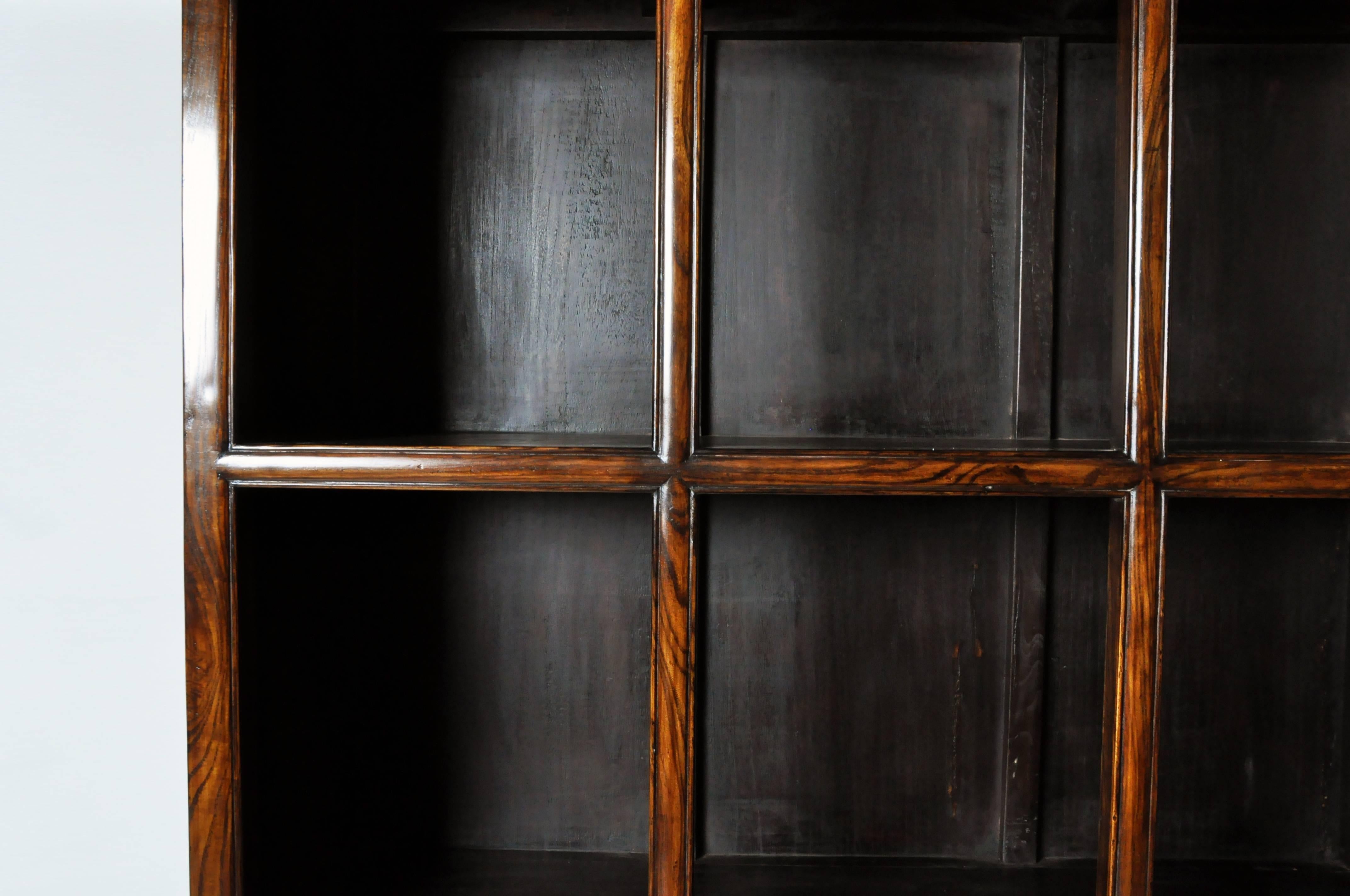 Elm Chinese Display Cabinet with Six Drawers