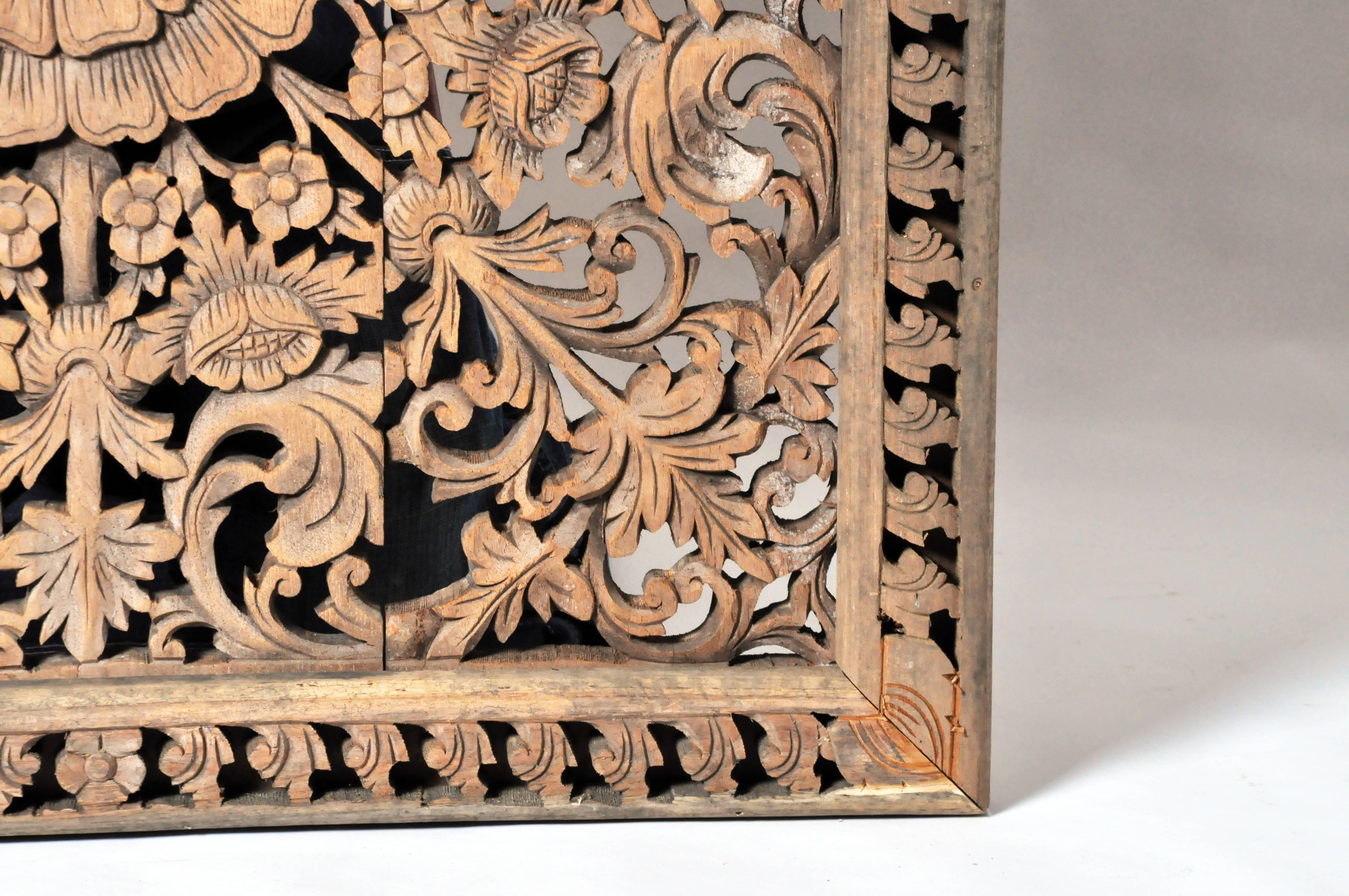 Southeast Asian Openwork Carved Panel 1