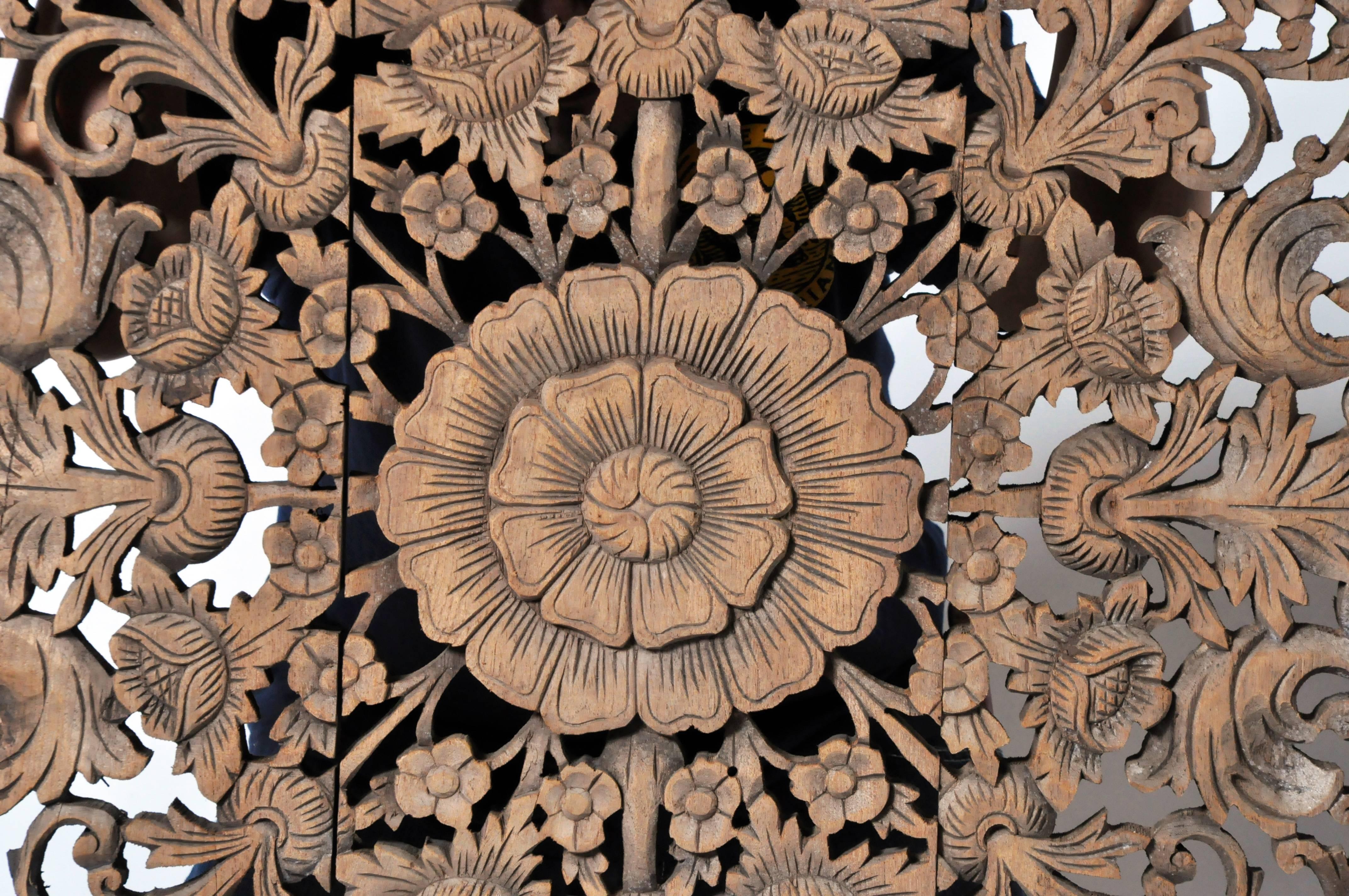 Contemporary Southeast Asian Openwork Carved Panel
