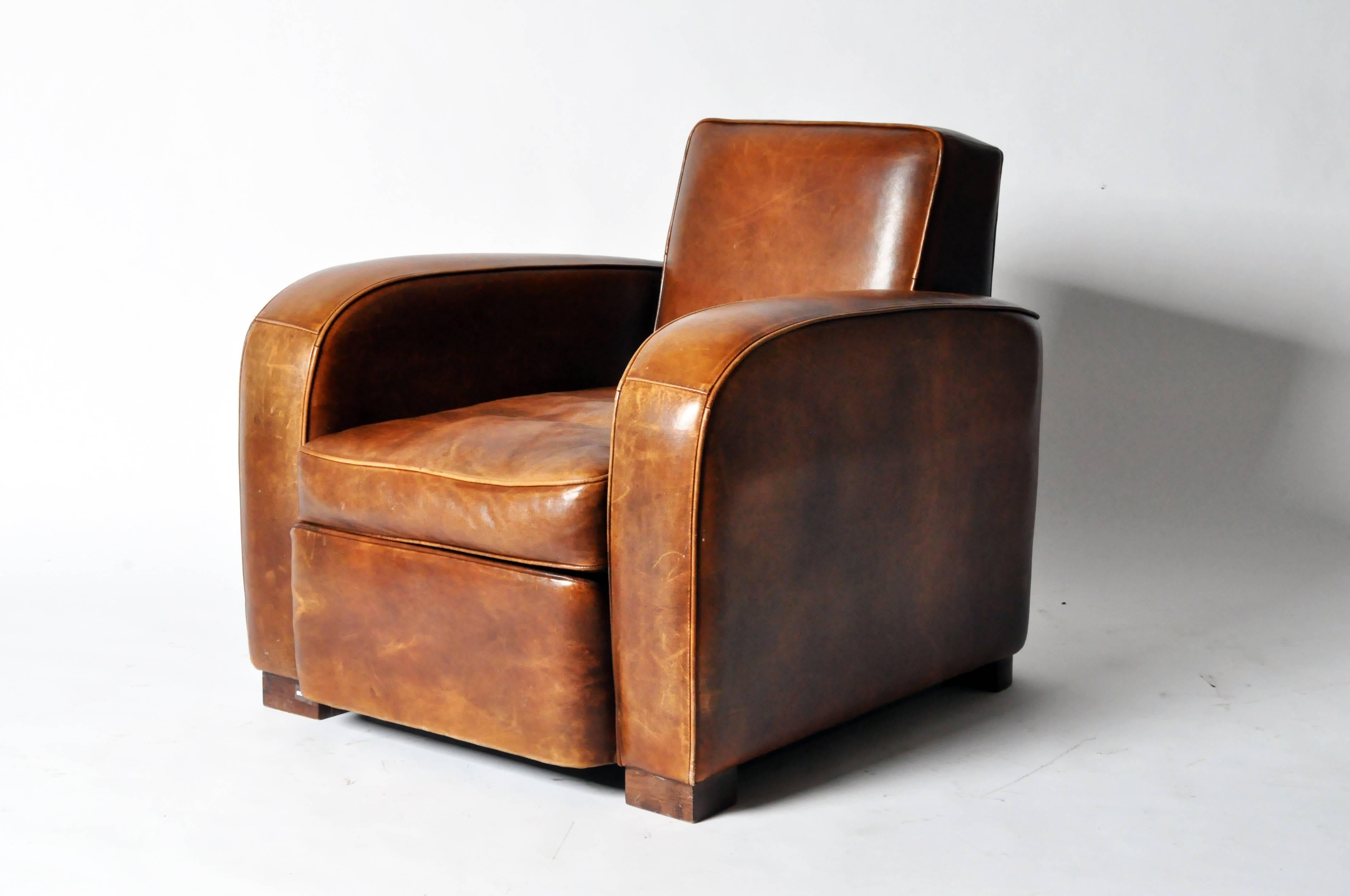 Art Deco Pair of Rotund Club Chairs