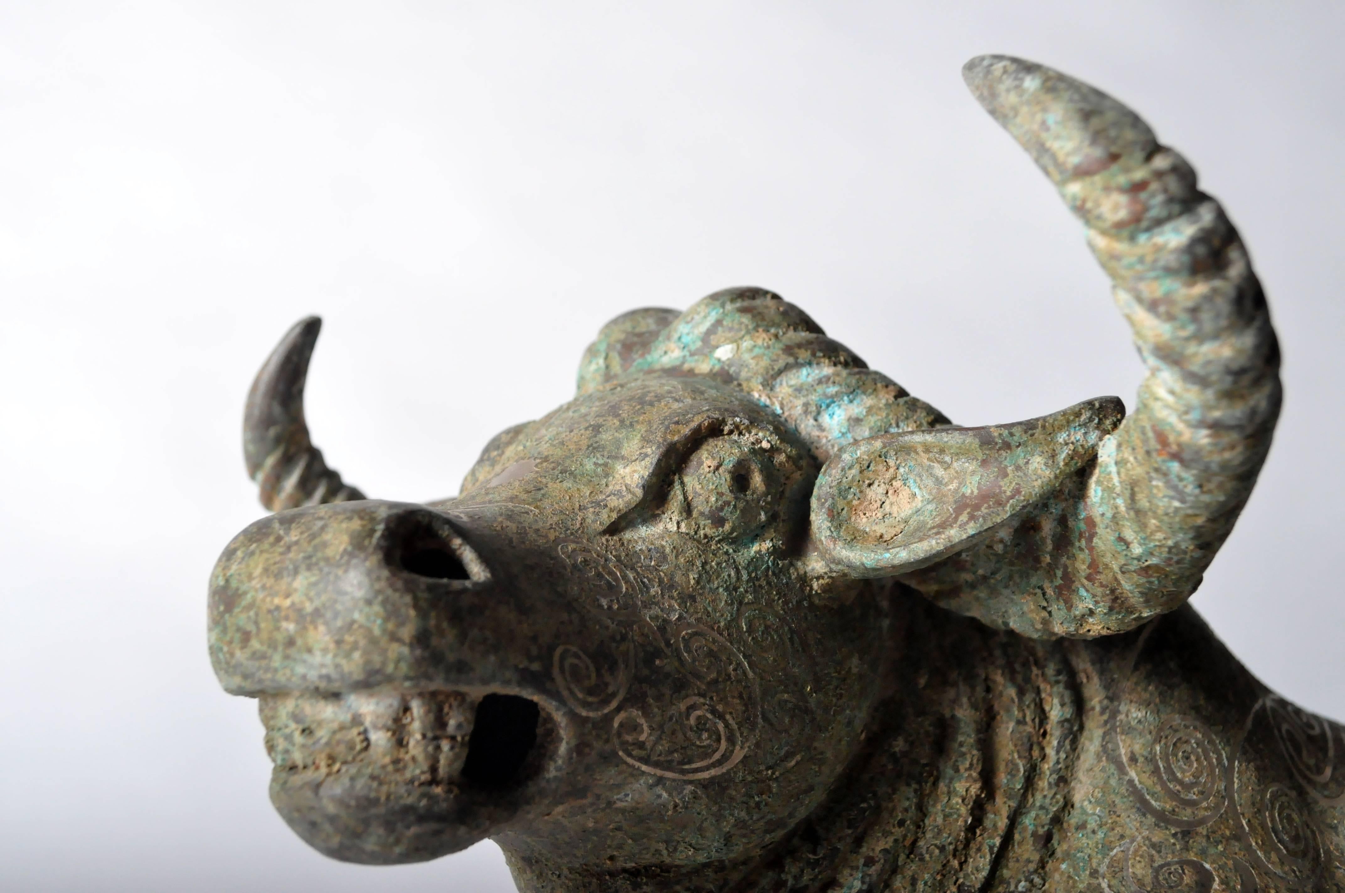 Contemporary Chinese Bronze Bull Sculpture