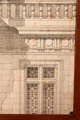 French Black and White Architectural Drawing
