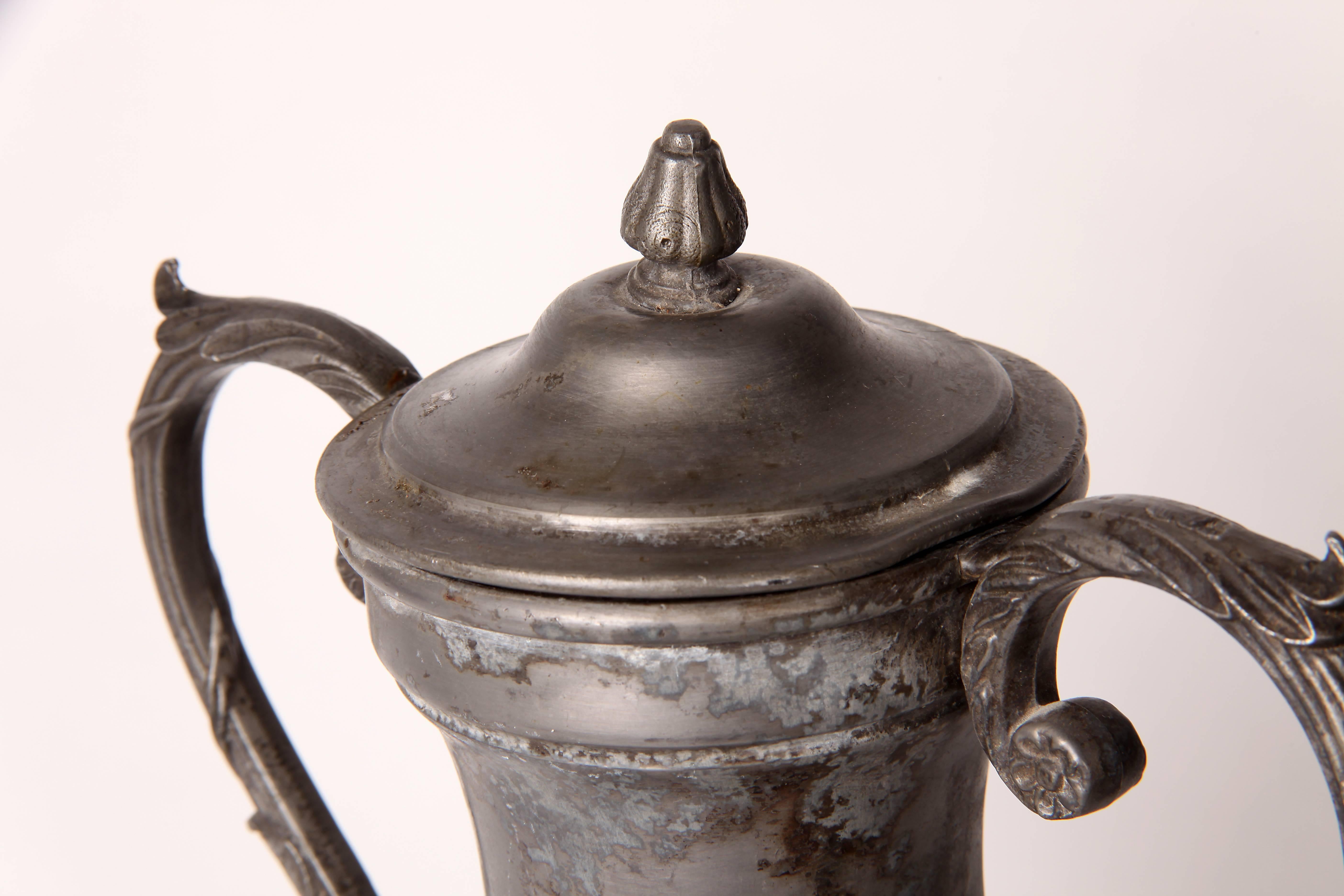 French Pewter Fountain with Lid