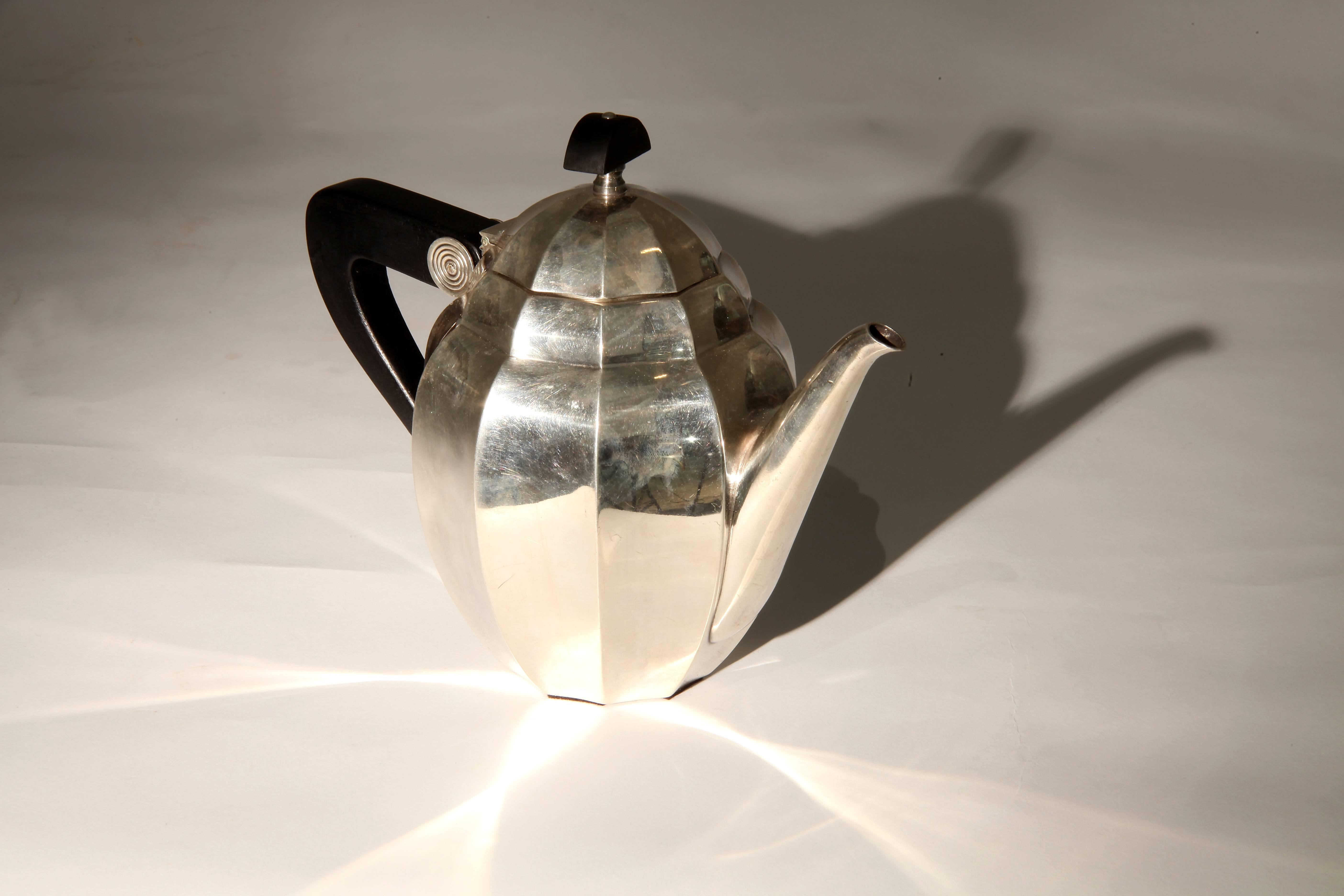 French Silver Plated Tea Pot by Maurice Du Fresne