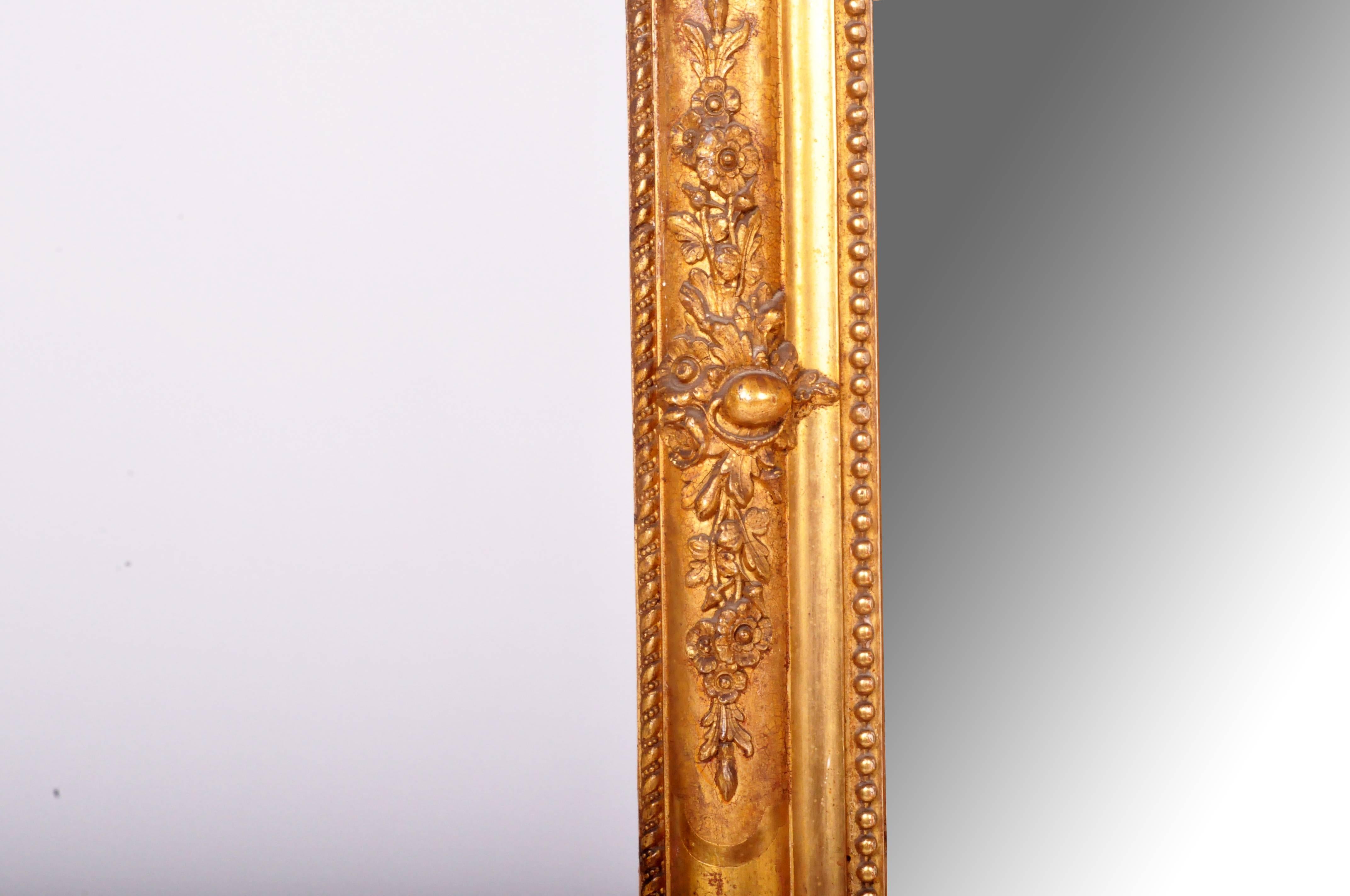 Wood French Giltwood Console Mirror