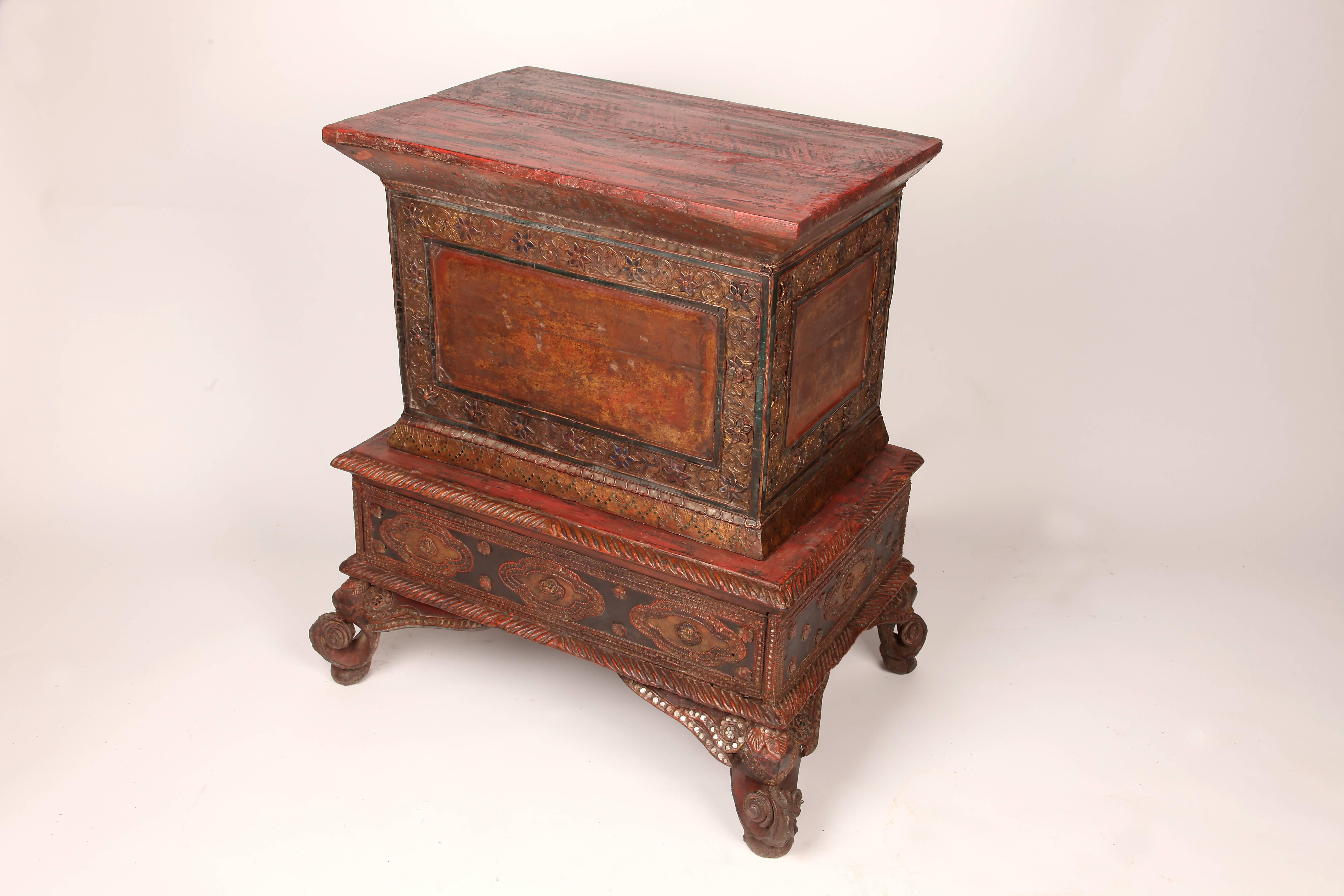 This manuscript trunk is from Thailand and is made from teakwood, circa 1880.