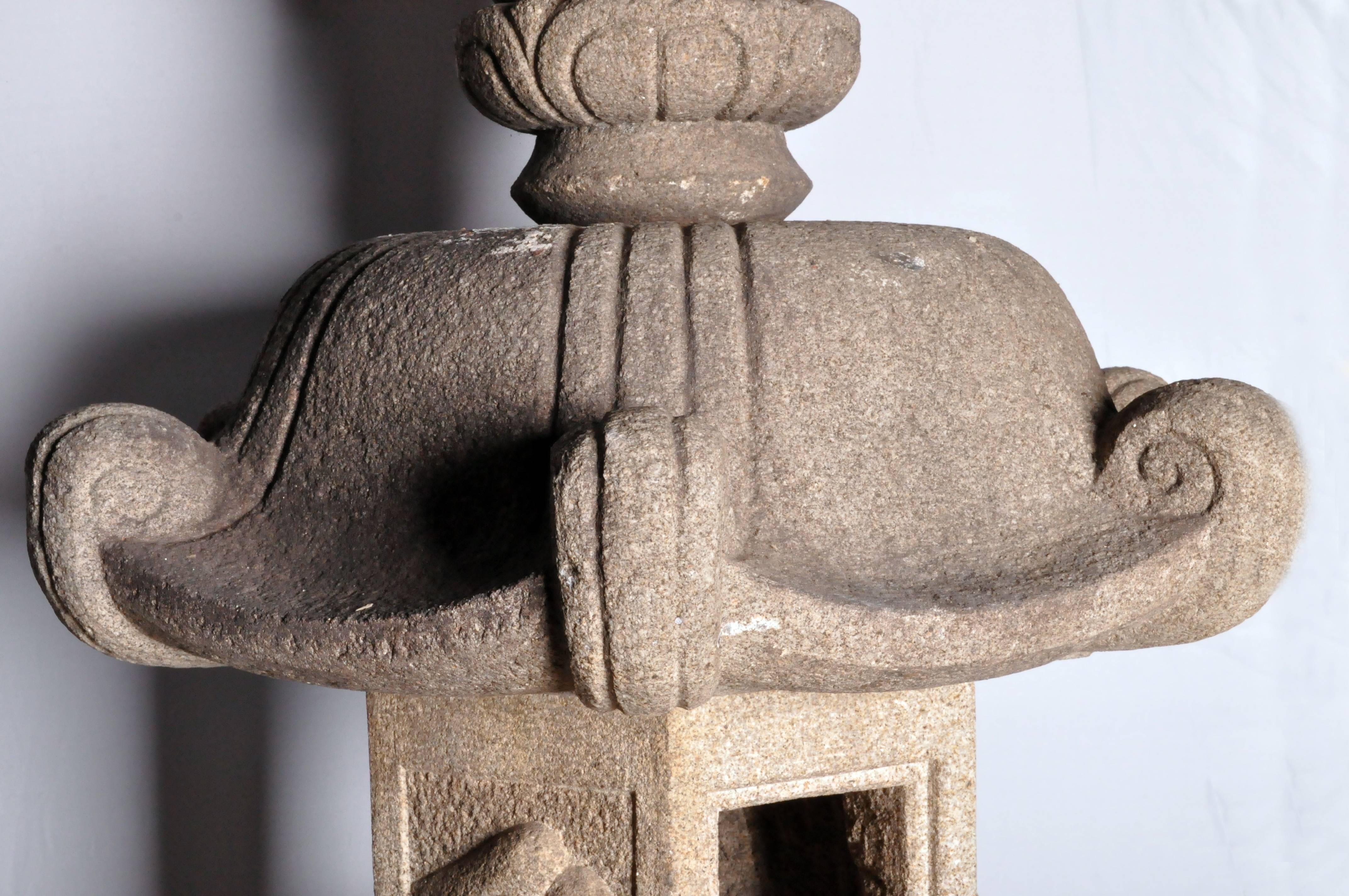 Japanese Stone Garden Lamp In Good Condition In Chicago, IL