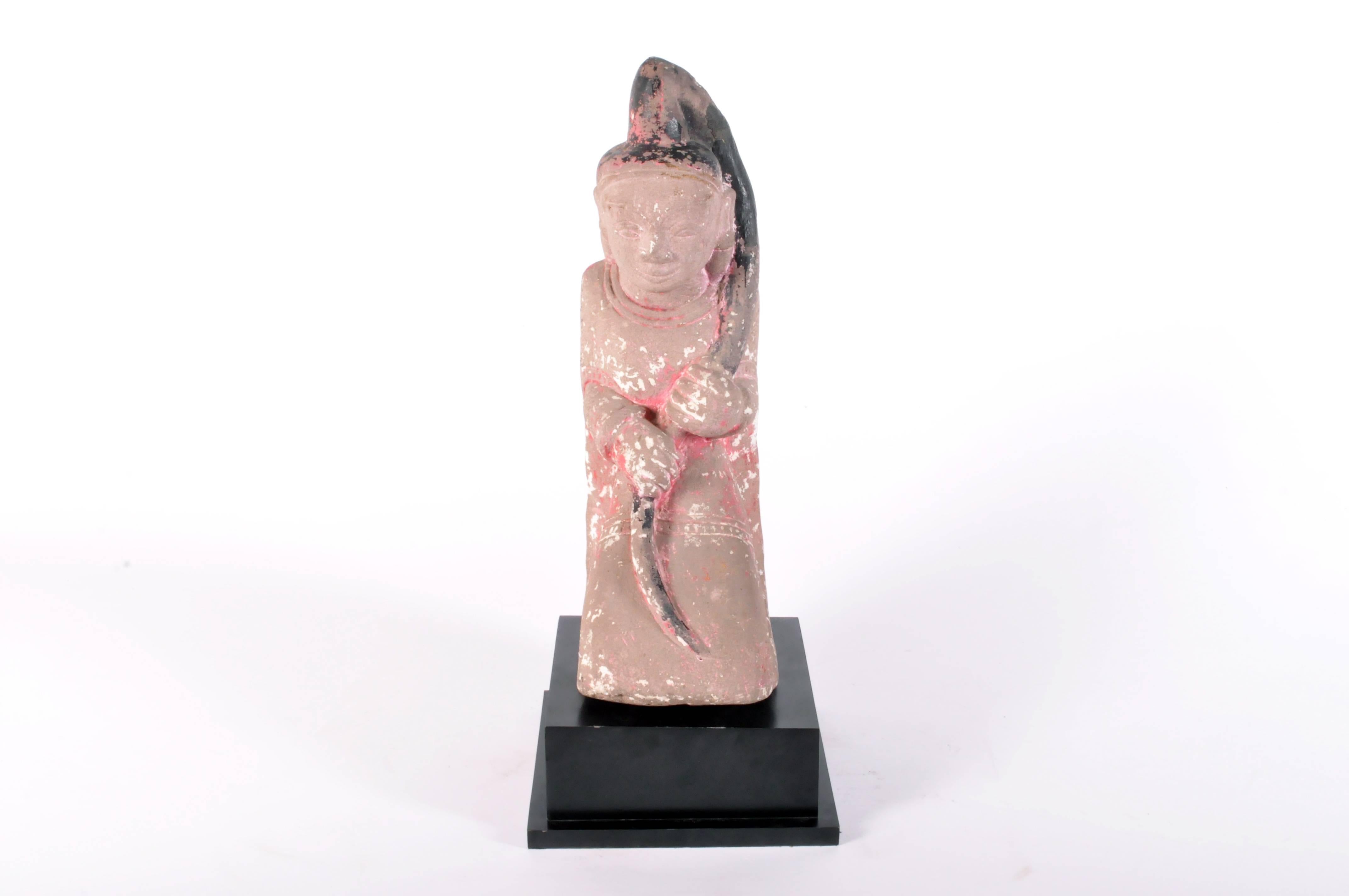 This beautiful stone rain goddess statue is from Thailand, circa 1900.