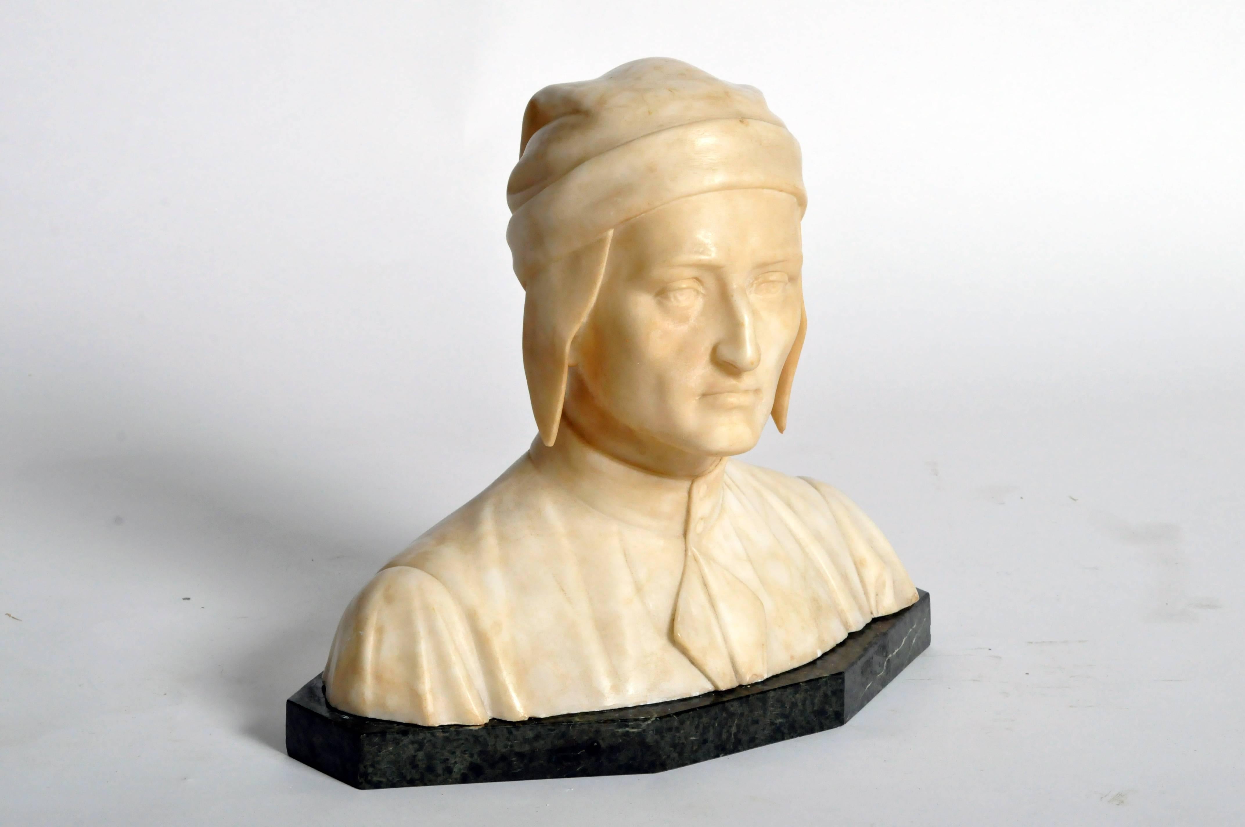 20th Century French Marble Bust of Dante Alighieri