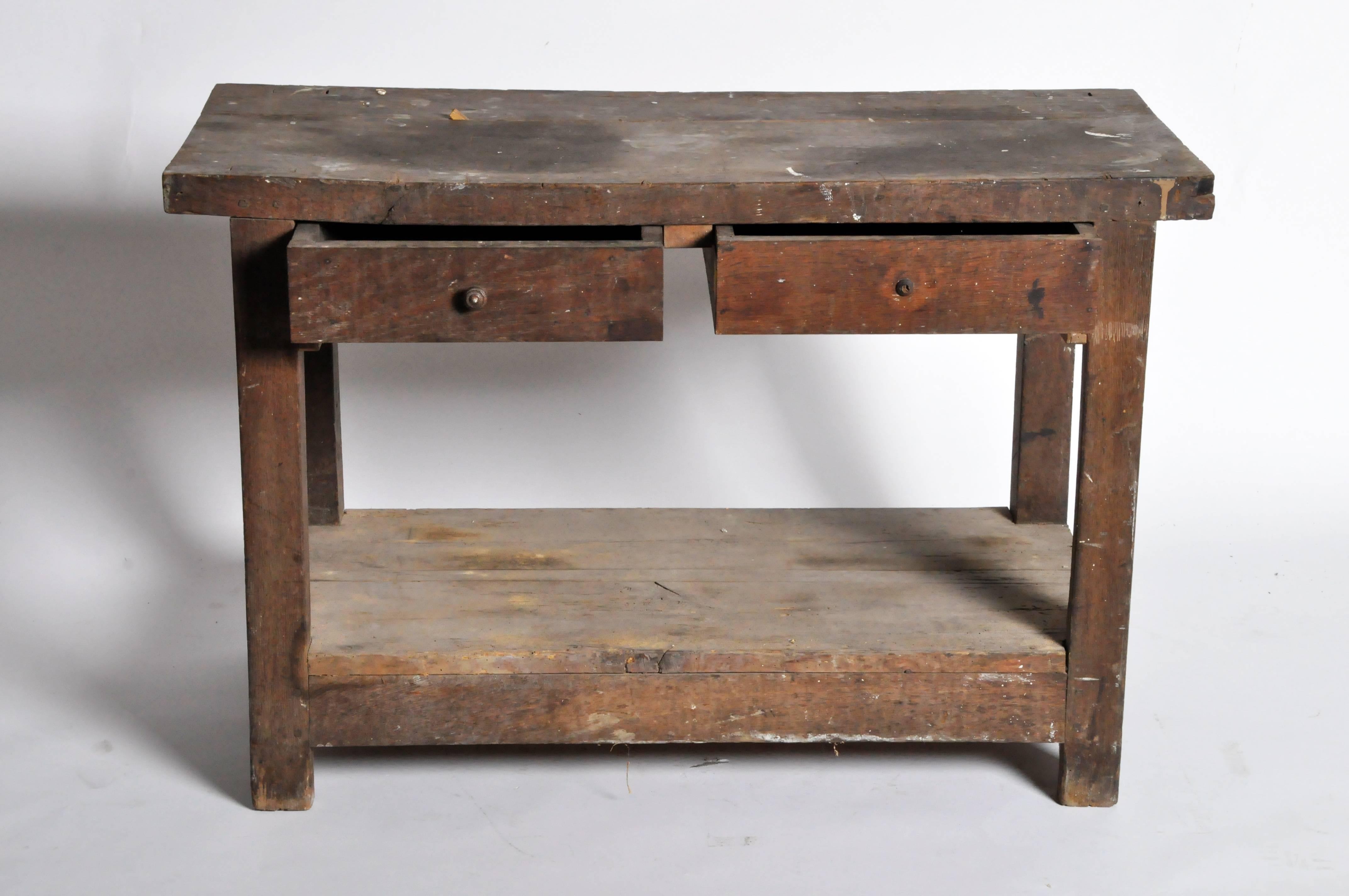 Oak French Work Table