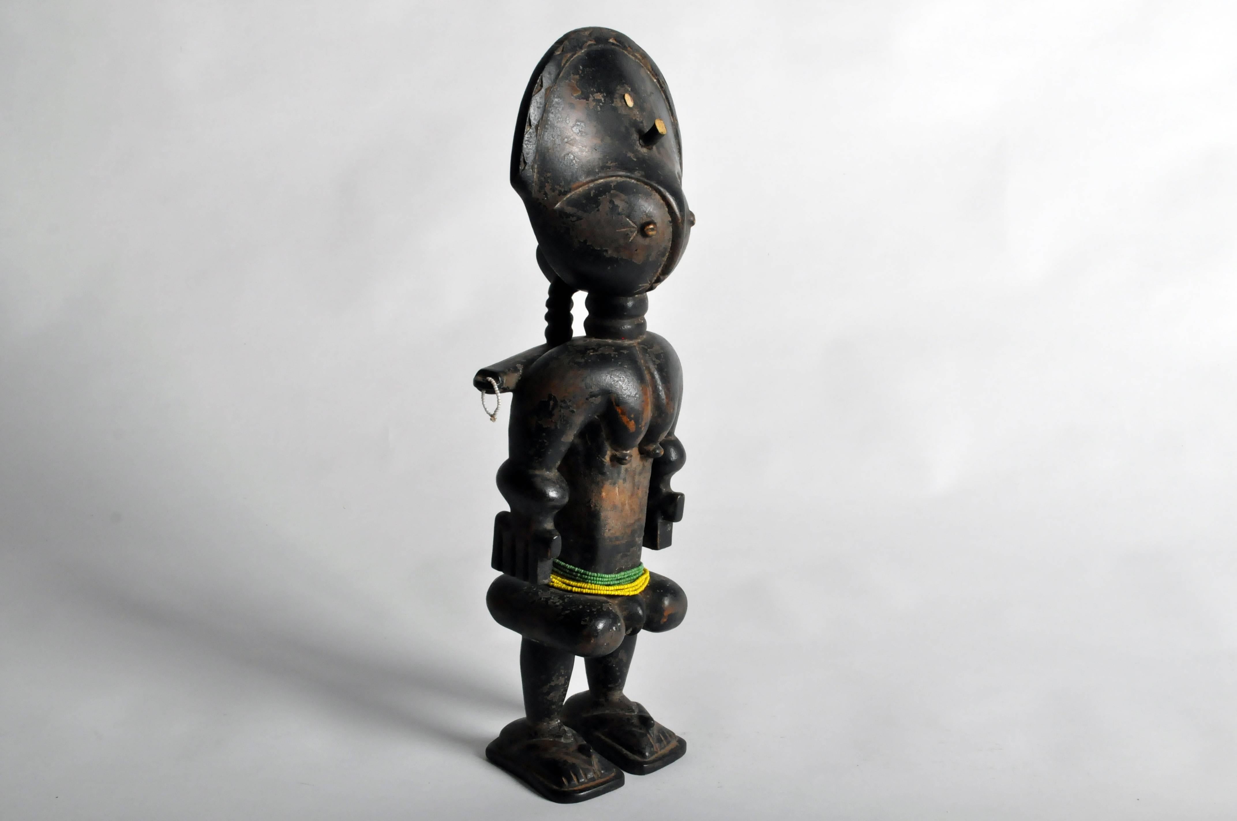 Tribal Ashanti Tribe Carved Fertility Doll with Baby