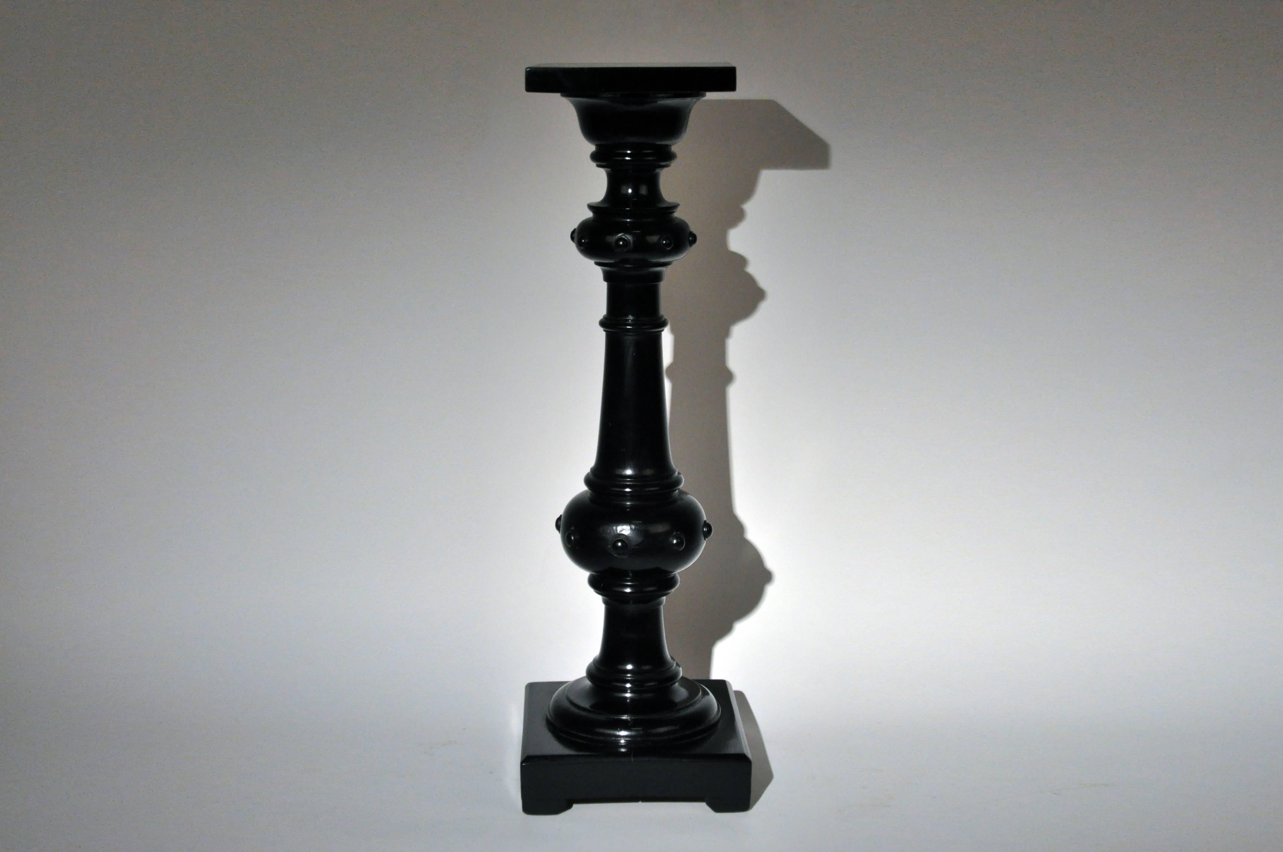 This flower pedestal is from Austrian and is made from oakwood and black lacquer, circa 1900.