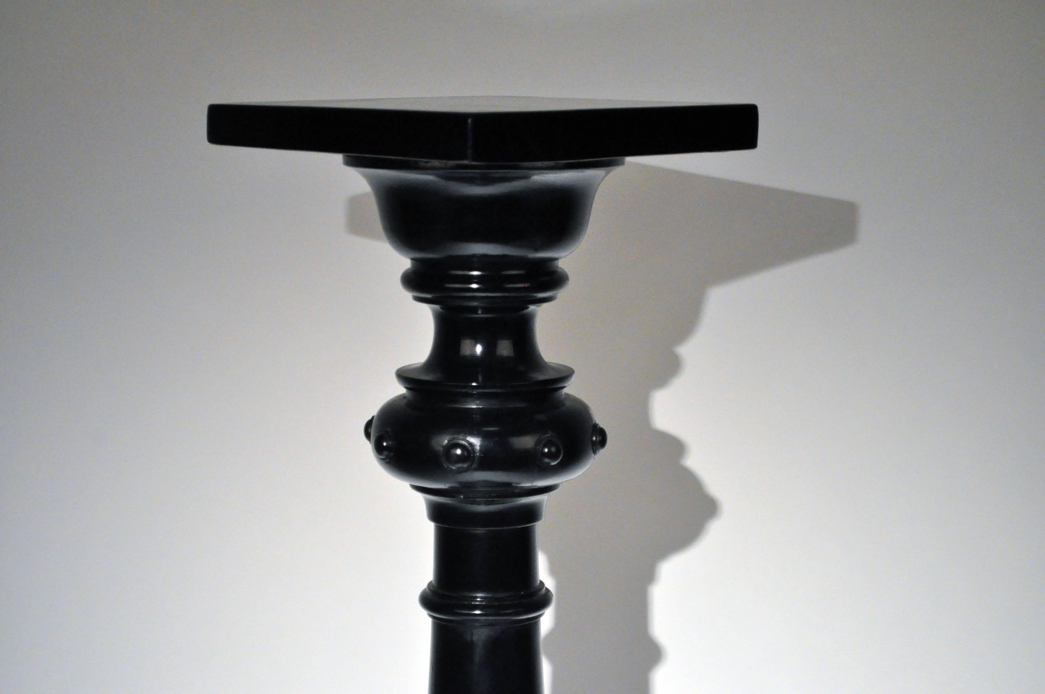 Austrian Flower Pedestal with Black Lacquer