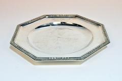 Art Deco Set of Silver Plated Tray and Bowl