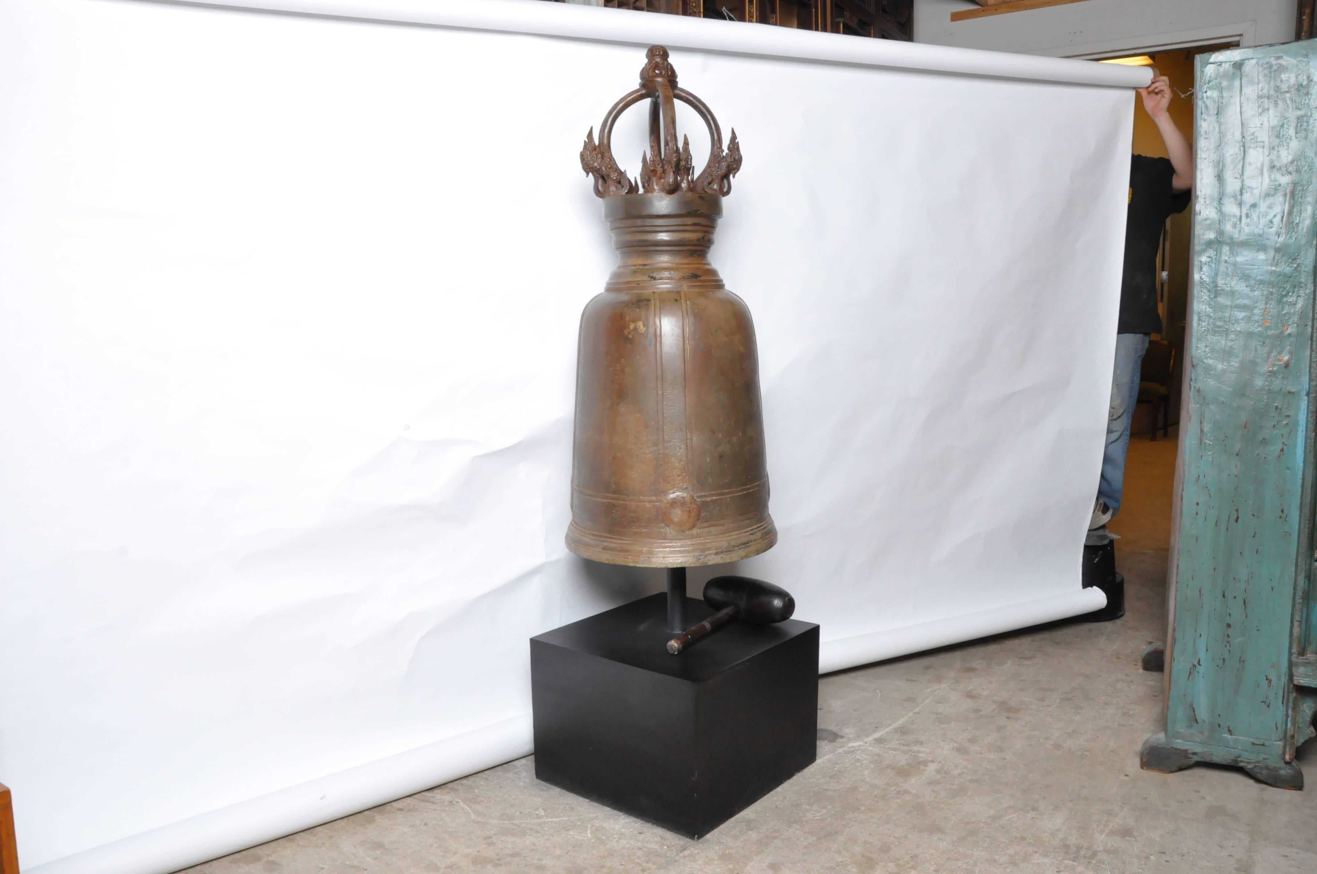 Bronze Thai Temple Bell with Engraving 3