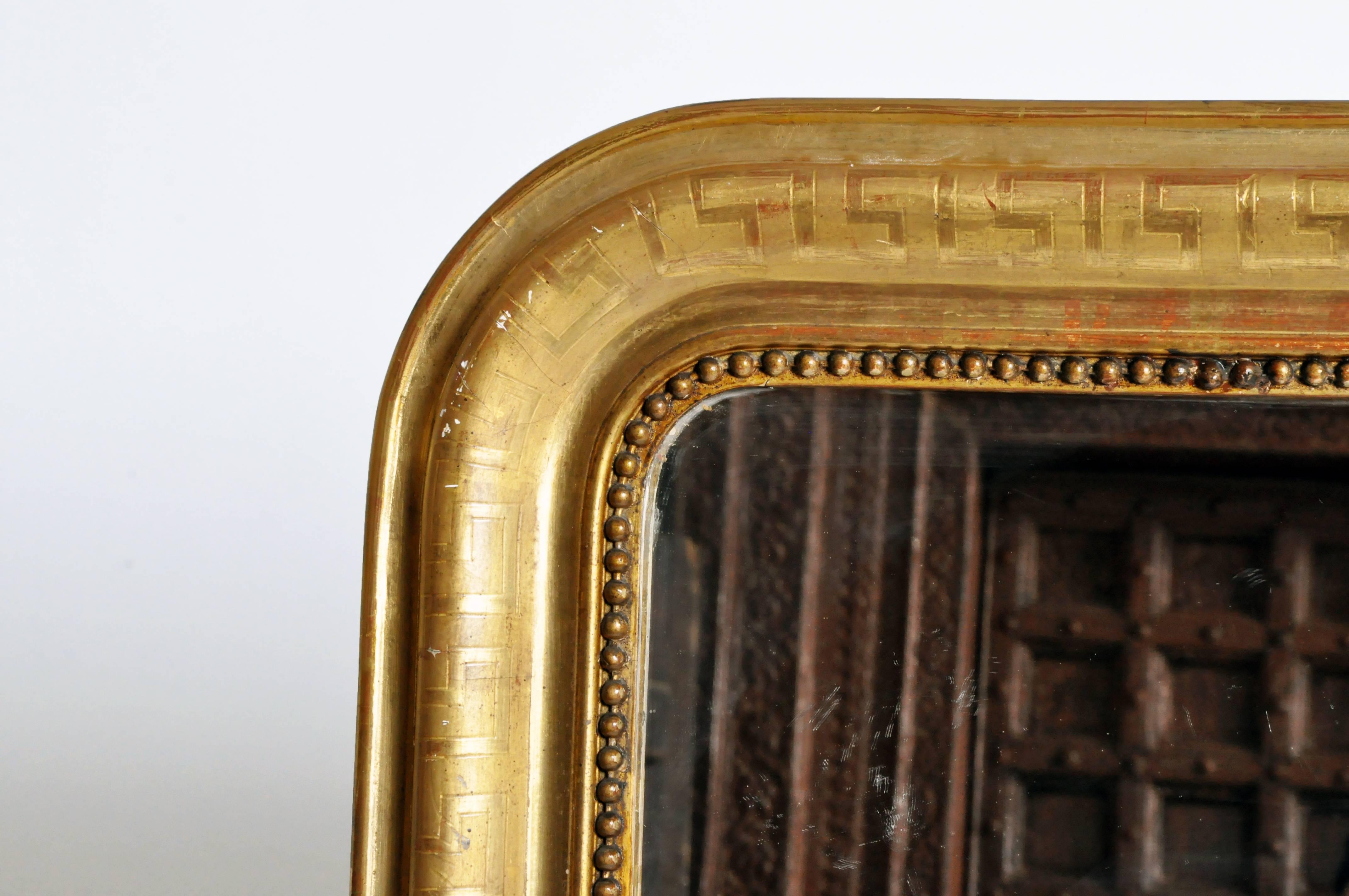 Italian Gold Gilded Mirror with Original Glass