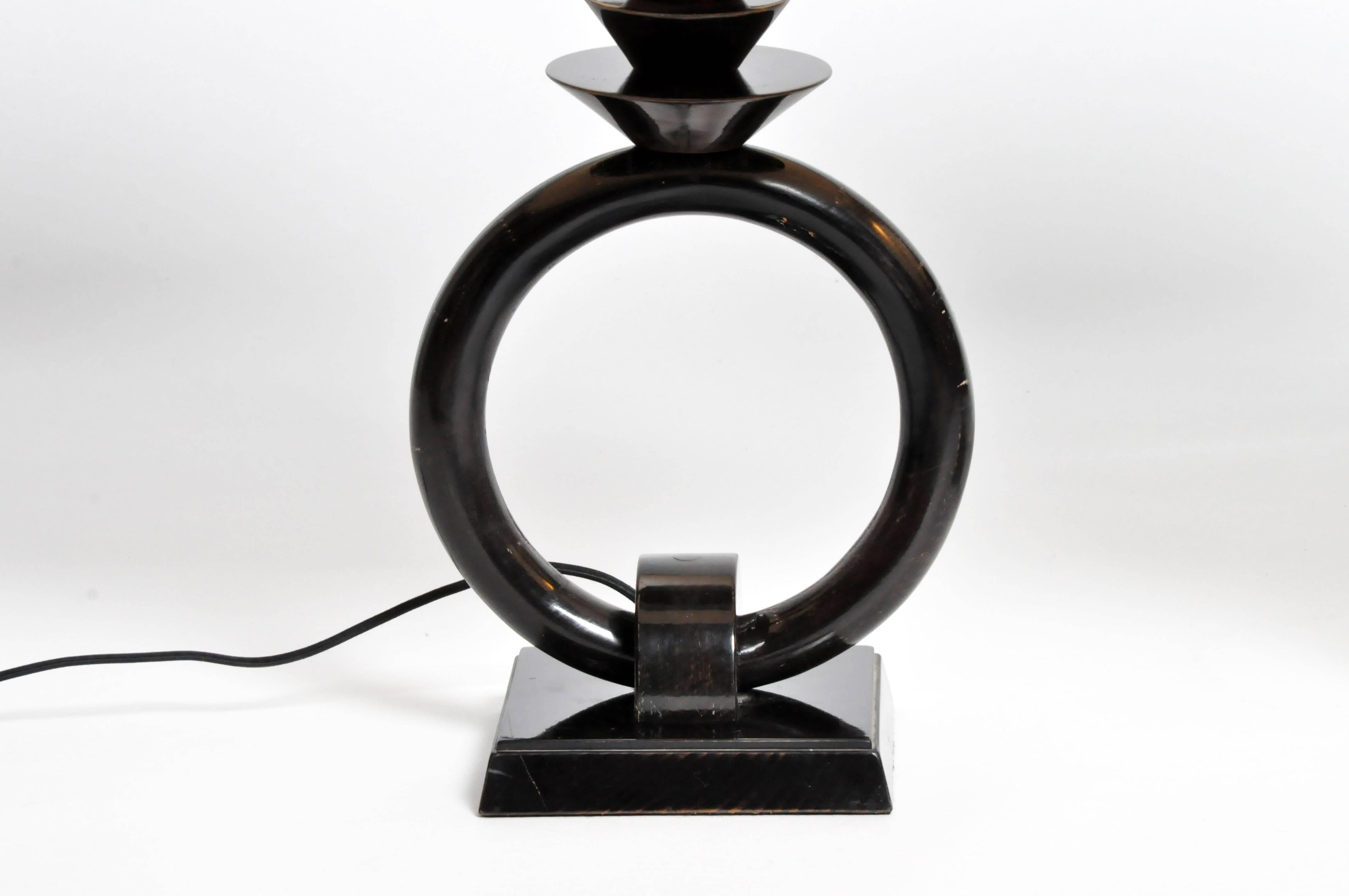 Mid-Century Lamp with Black Lacquer 1
