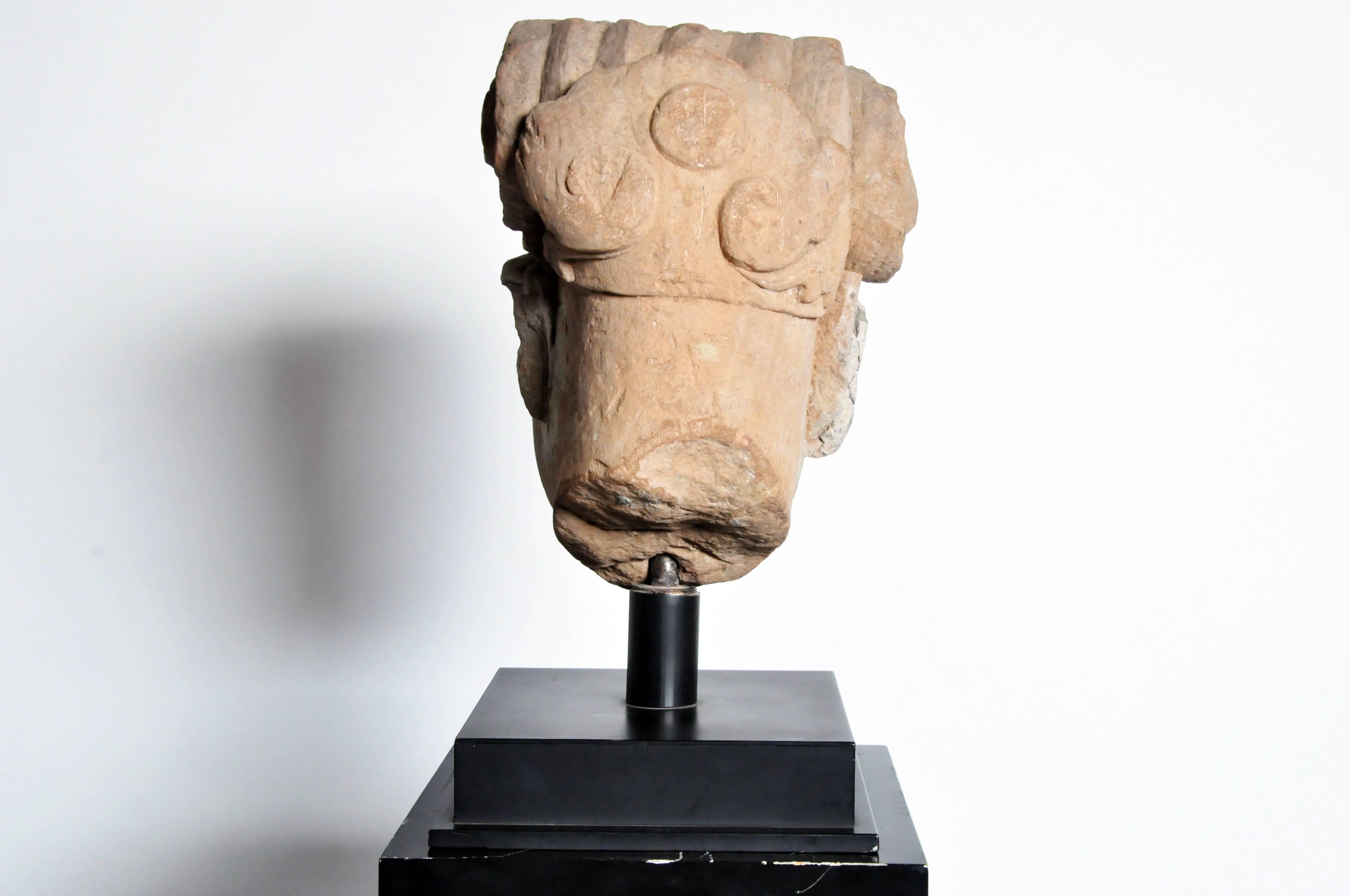 Sandstone Head of a Luohan